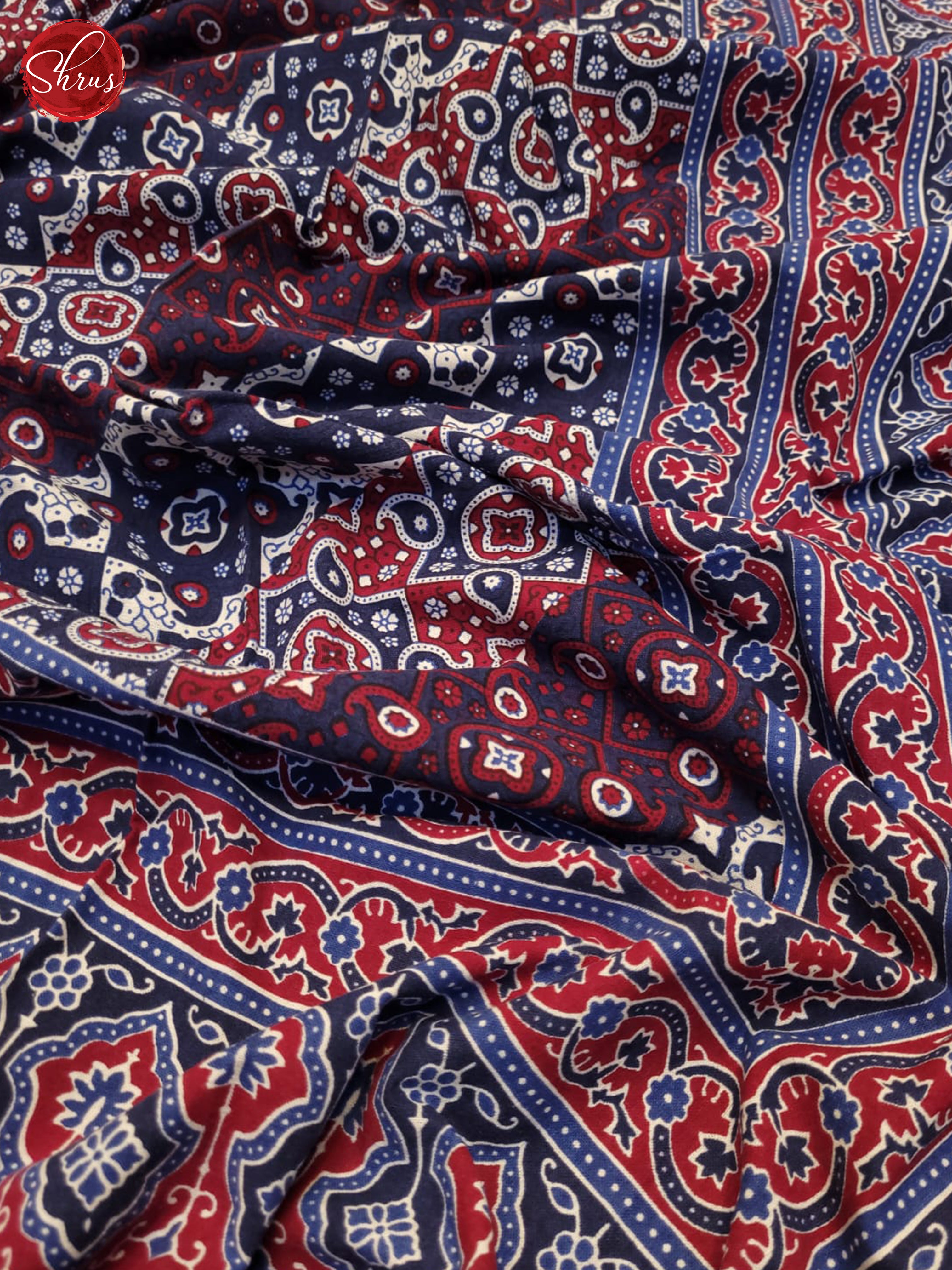 Blue & Pink- Jaipuri Block Printed Cotton Double Bed Spread - Shop on ShrusEternity.com