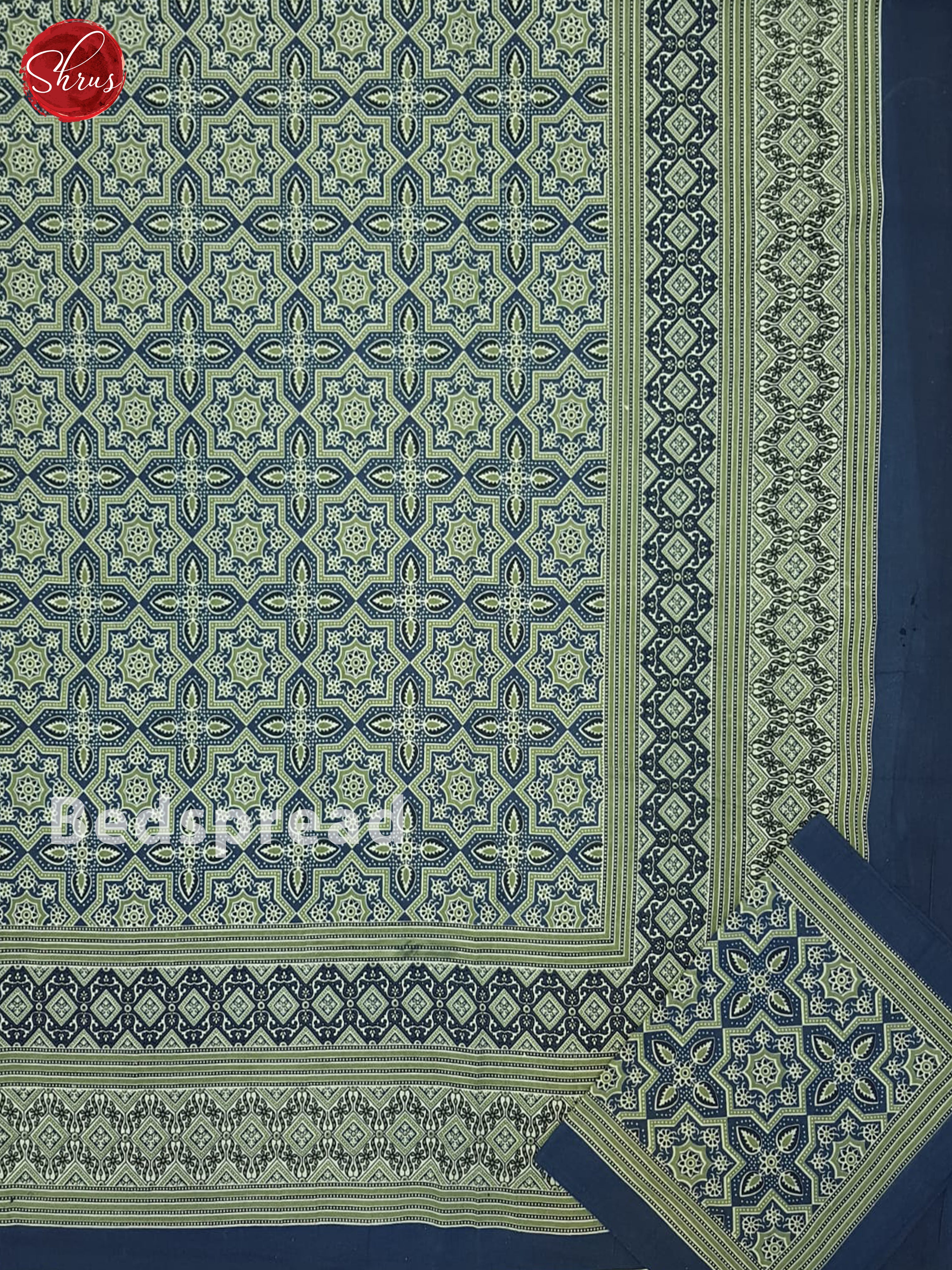 Green  -Jaipuri block printed Cotton  Bed Spreads - Shop on ShrusEternity.com