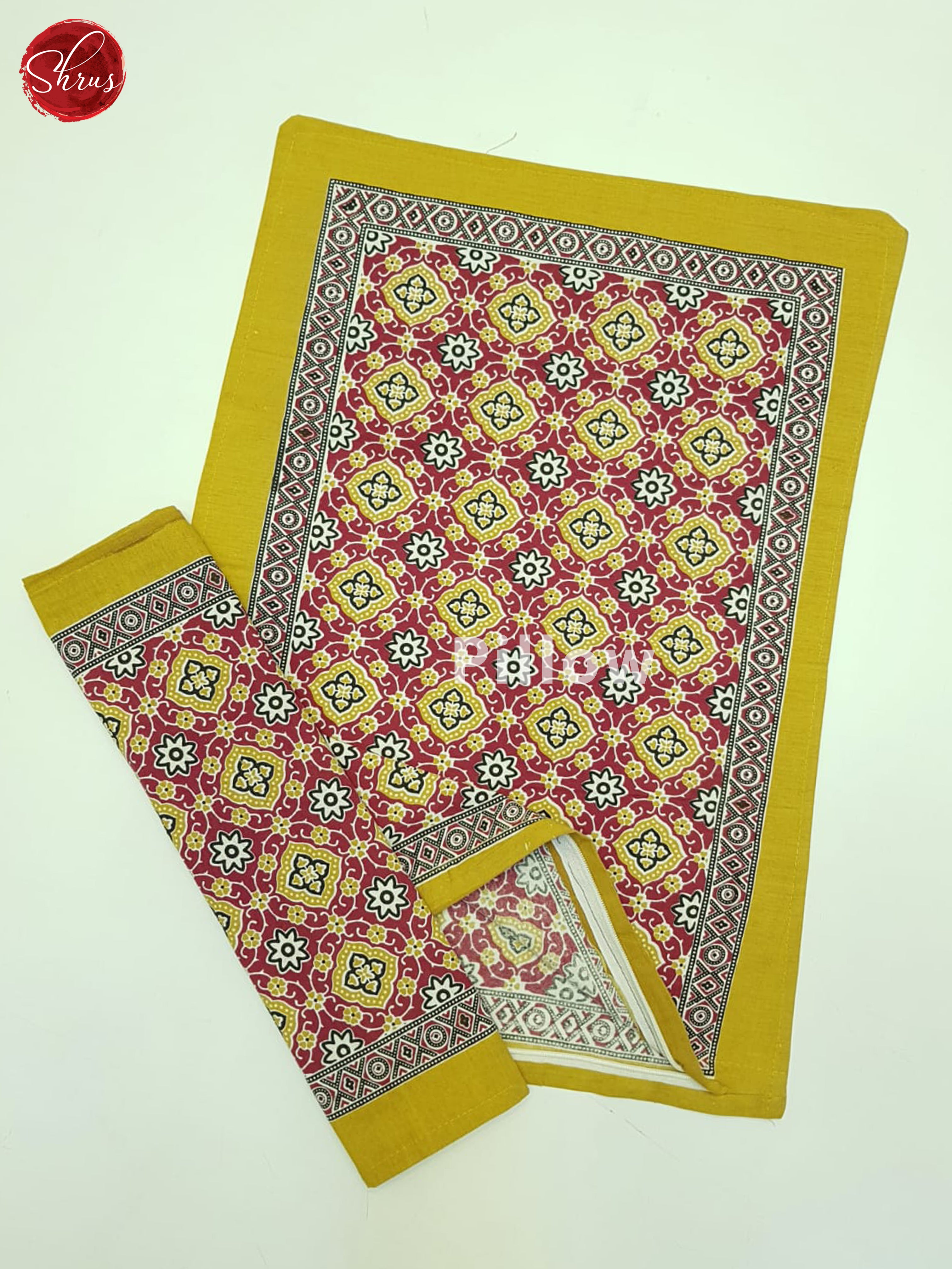 Red And Mustard- Jaipuri block printed Bedsheet - Shop on ShrusEternity.com