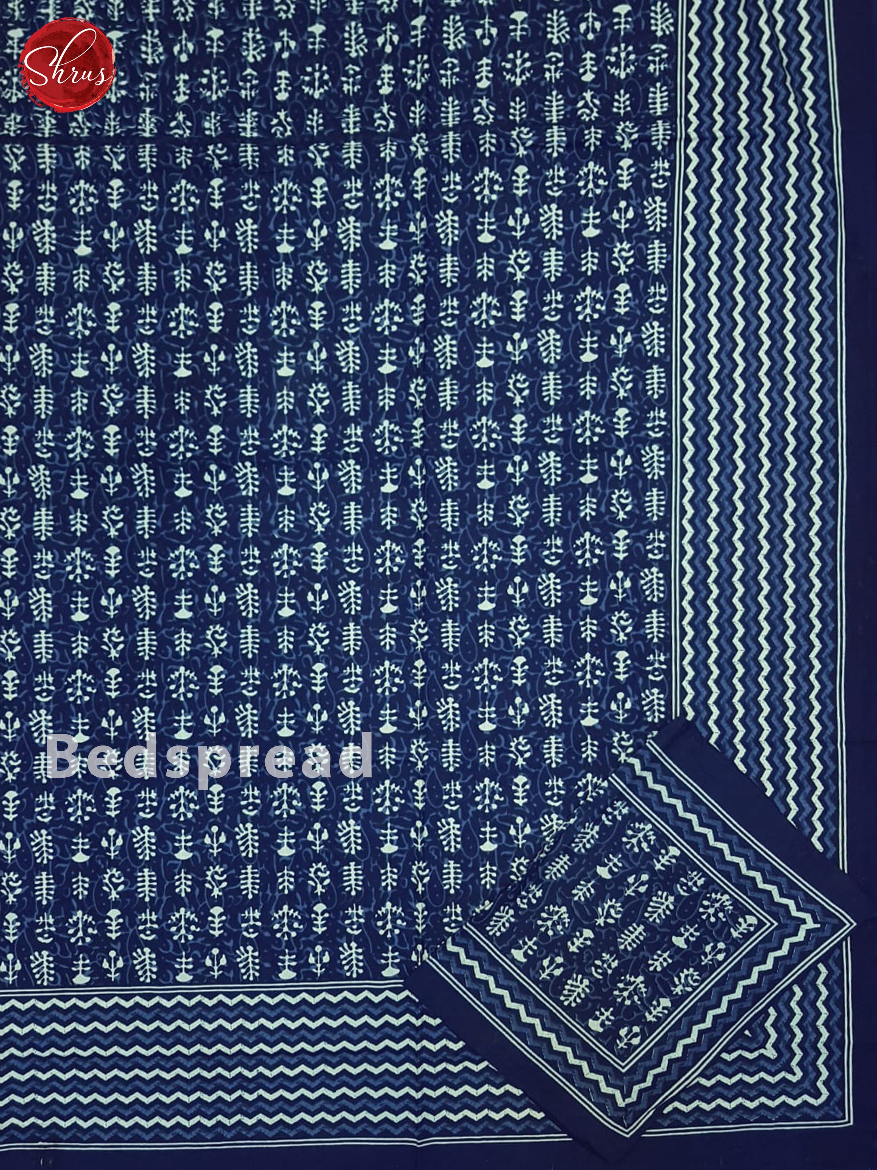 Blue - Jaipuri block Printed Cotton Bed Spreads - Shop on ShrusEternity.com