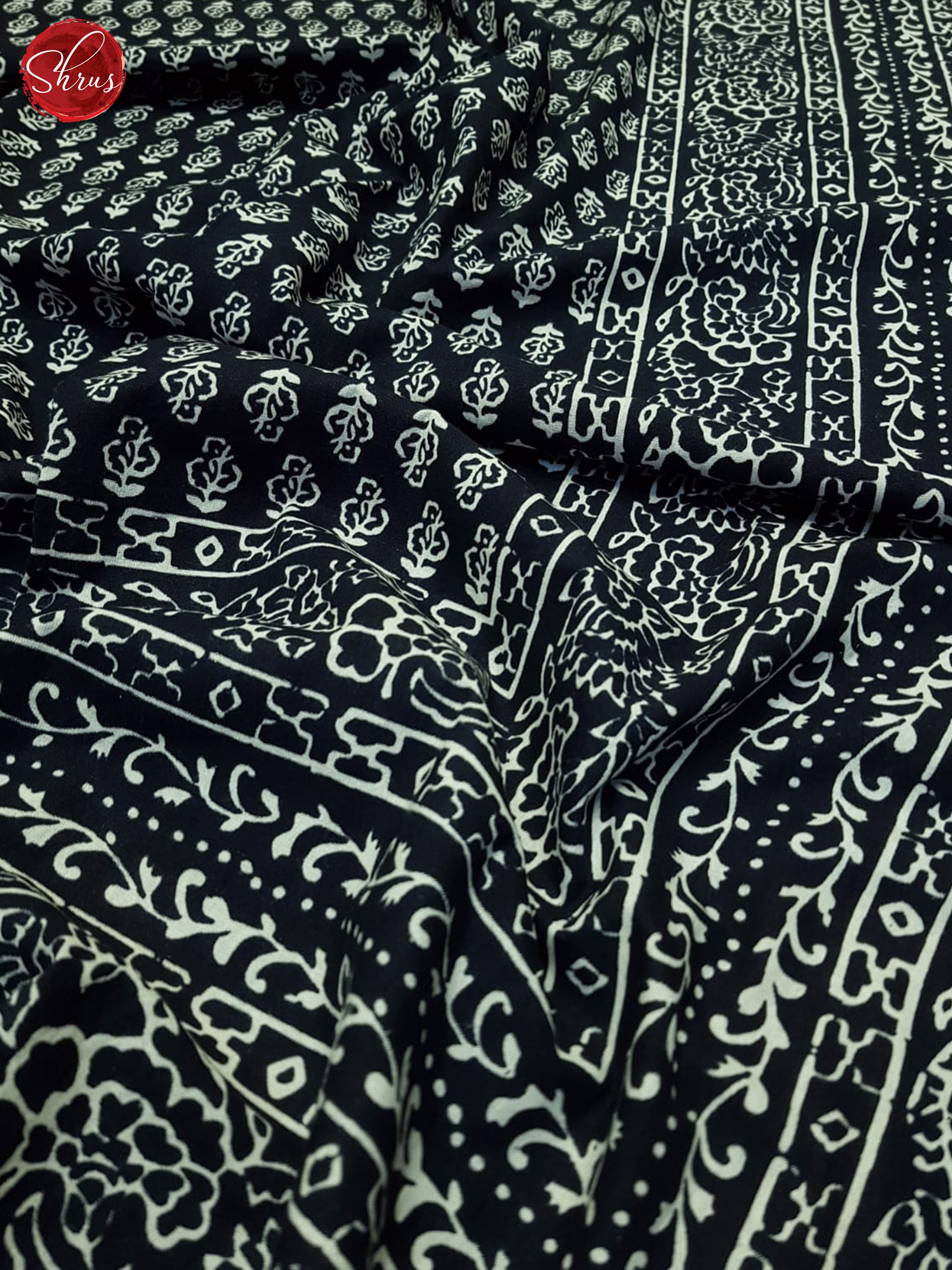 Black- Jaipuri Block Printed Cotton Double Bed Spread - Shop on ShrusEternity.com