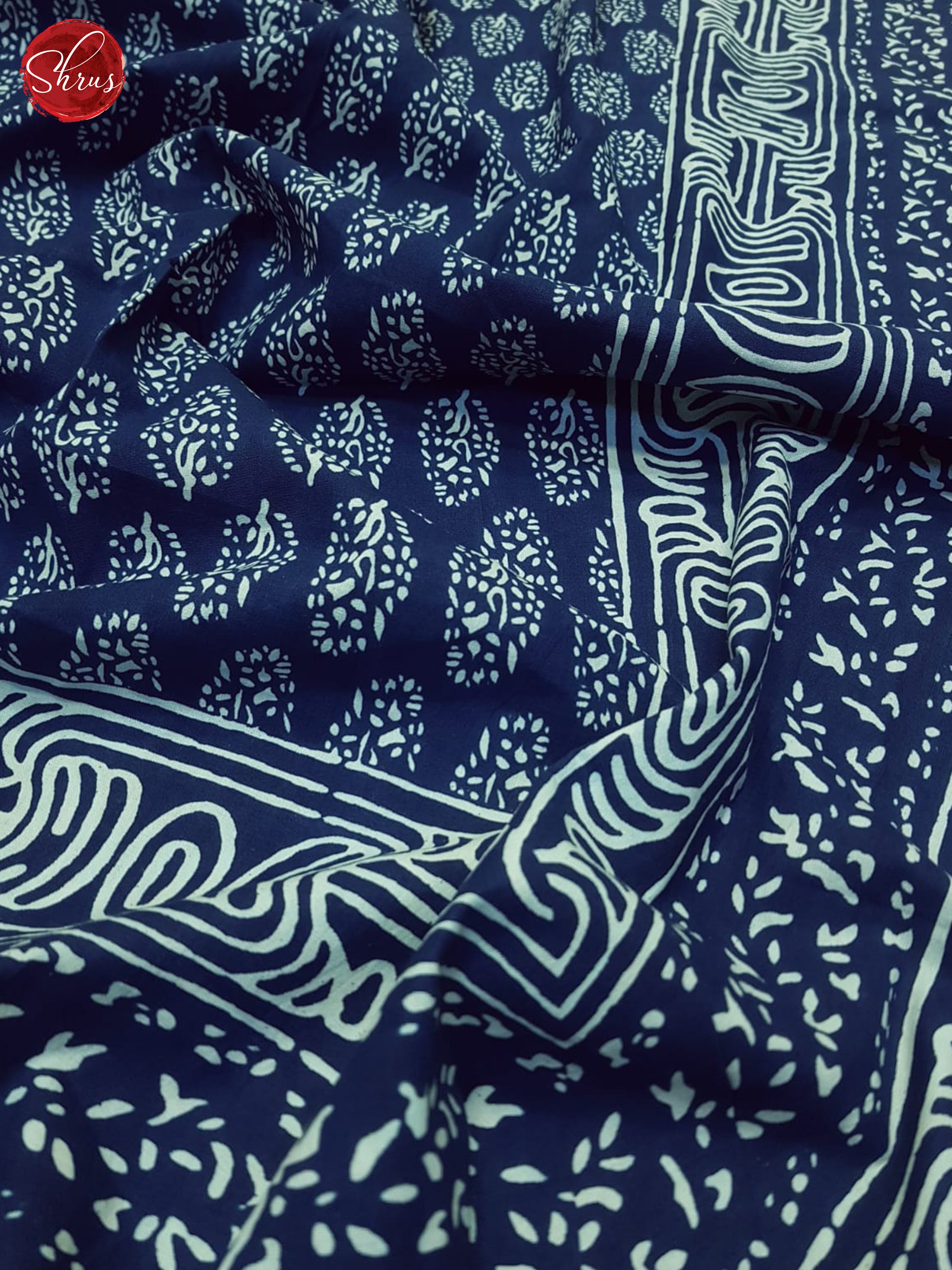 Blue-Jaipuri Block Printed Cotton Bed Spread - Shop on ShrusEternity.com