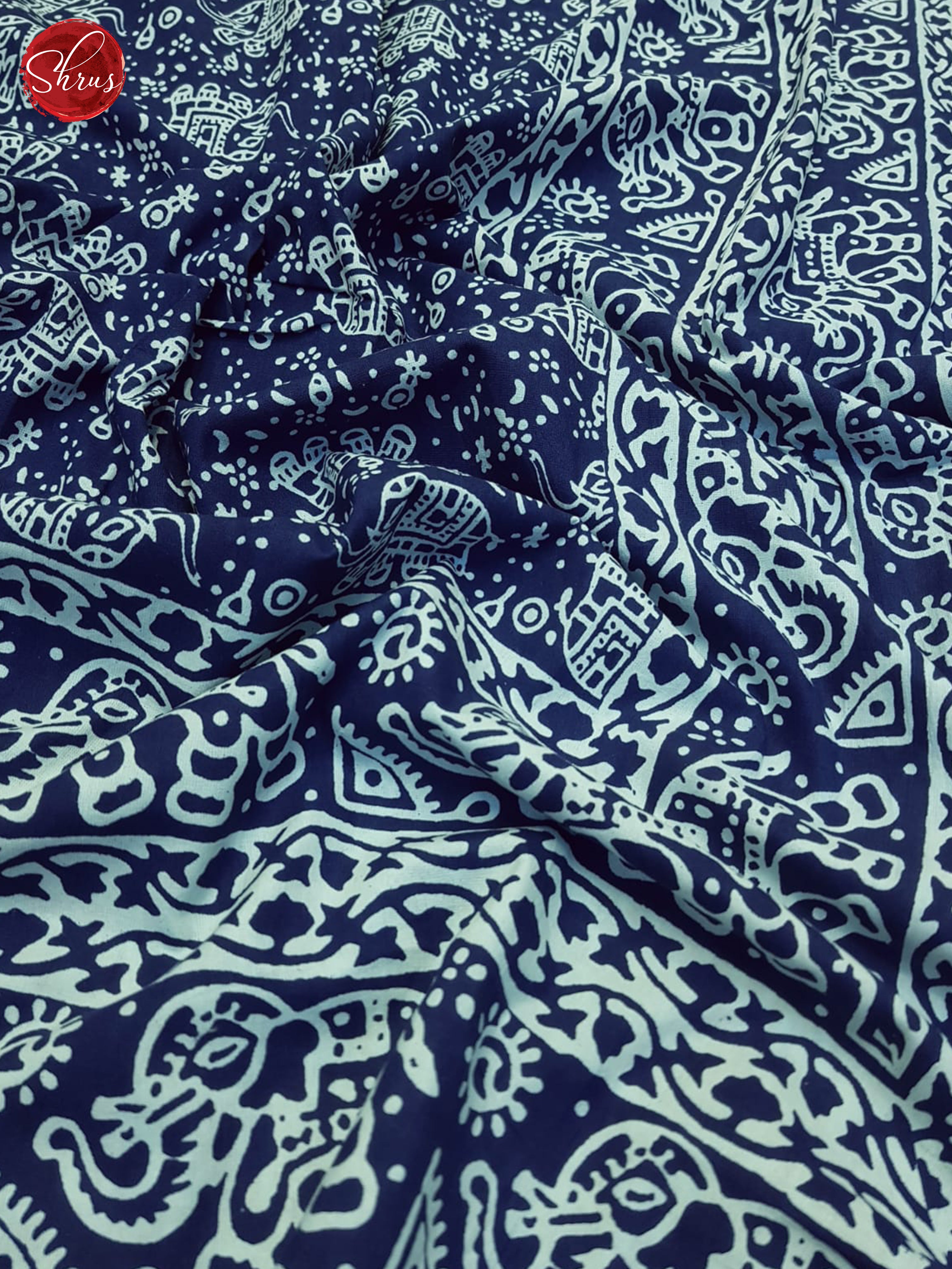 Blue- Jaipuri Block printed Double Bedsheet - Shop on ShrusEternity.com