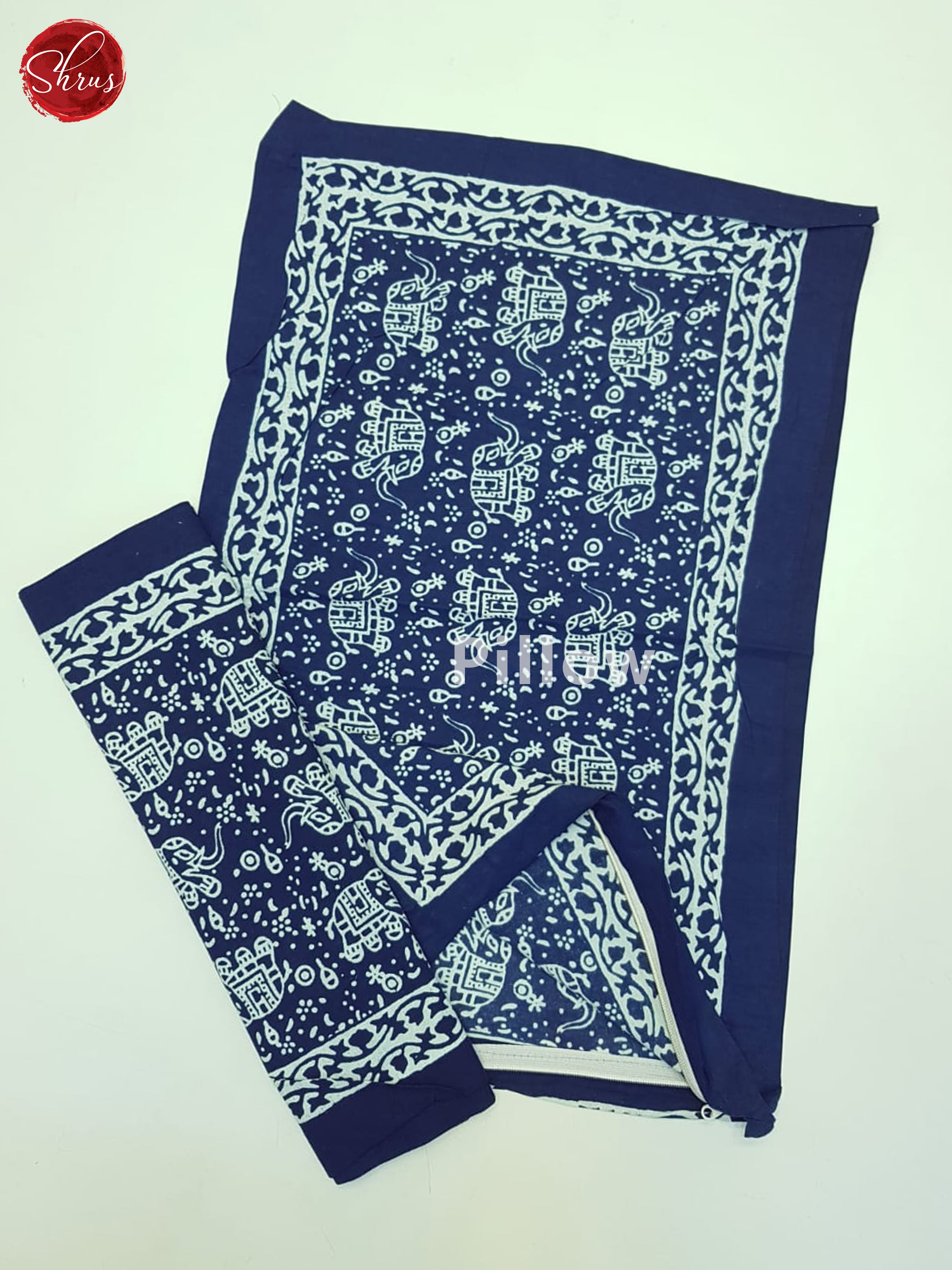 Blue- Jaipuri Block printed Double Bedsheet - Shop on ShrusEternity.com