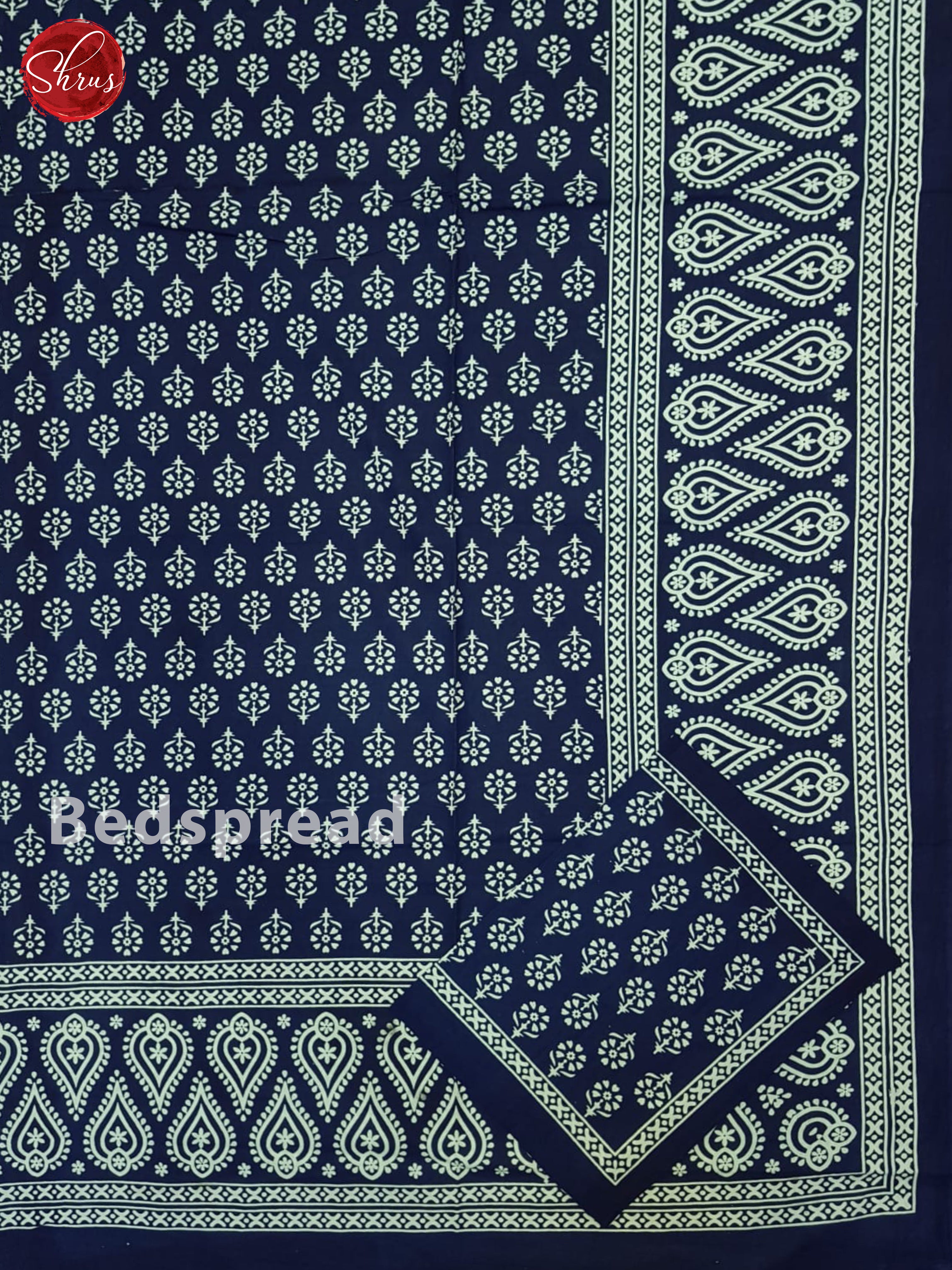 Blue- Jaipuri Block Printed Bedsheet - Shop on ShrusEternity.com