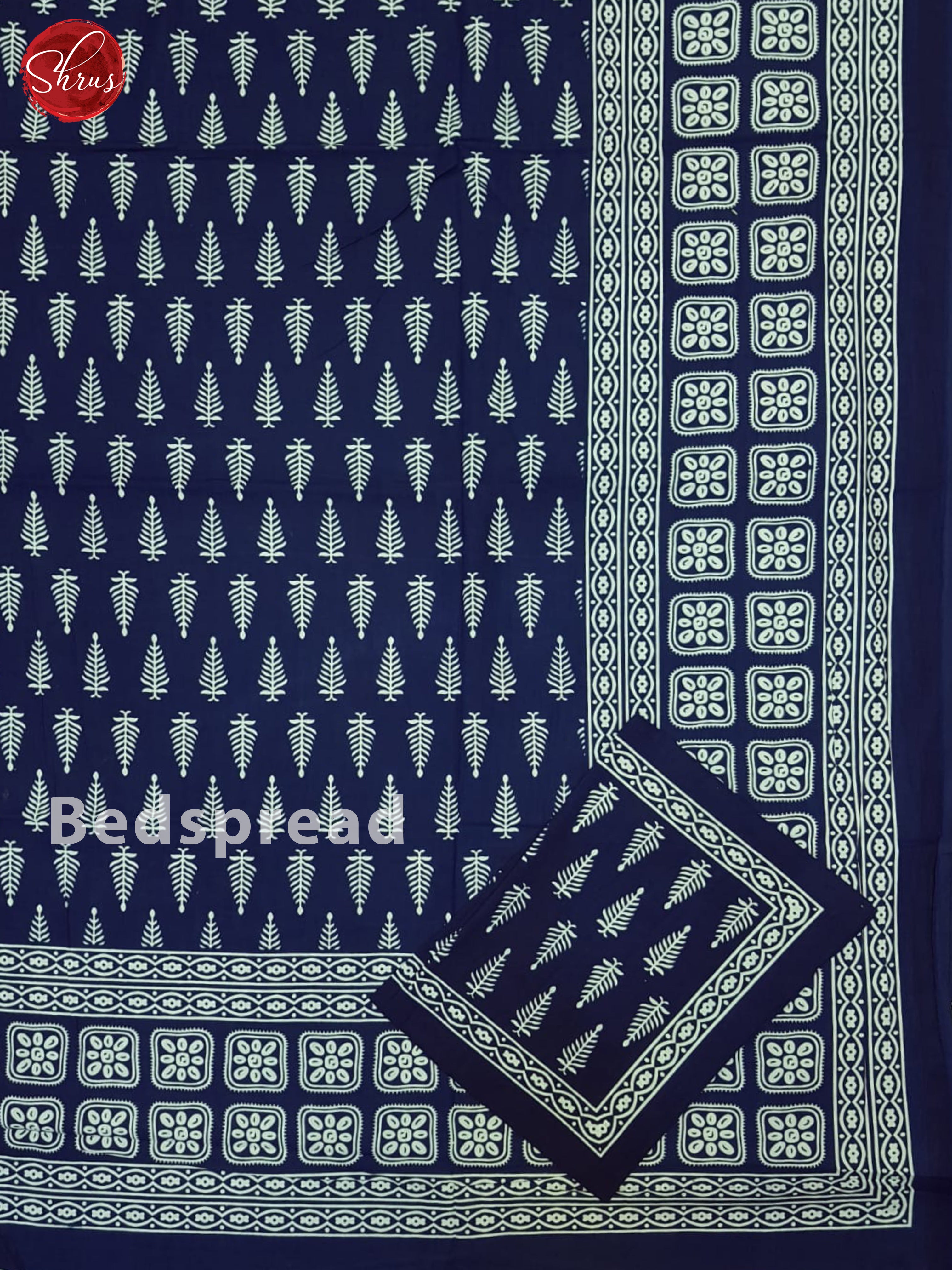 Blue- Jaipuri Block Printed double Bed Spread - Shop on ShrusEternity.com