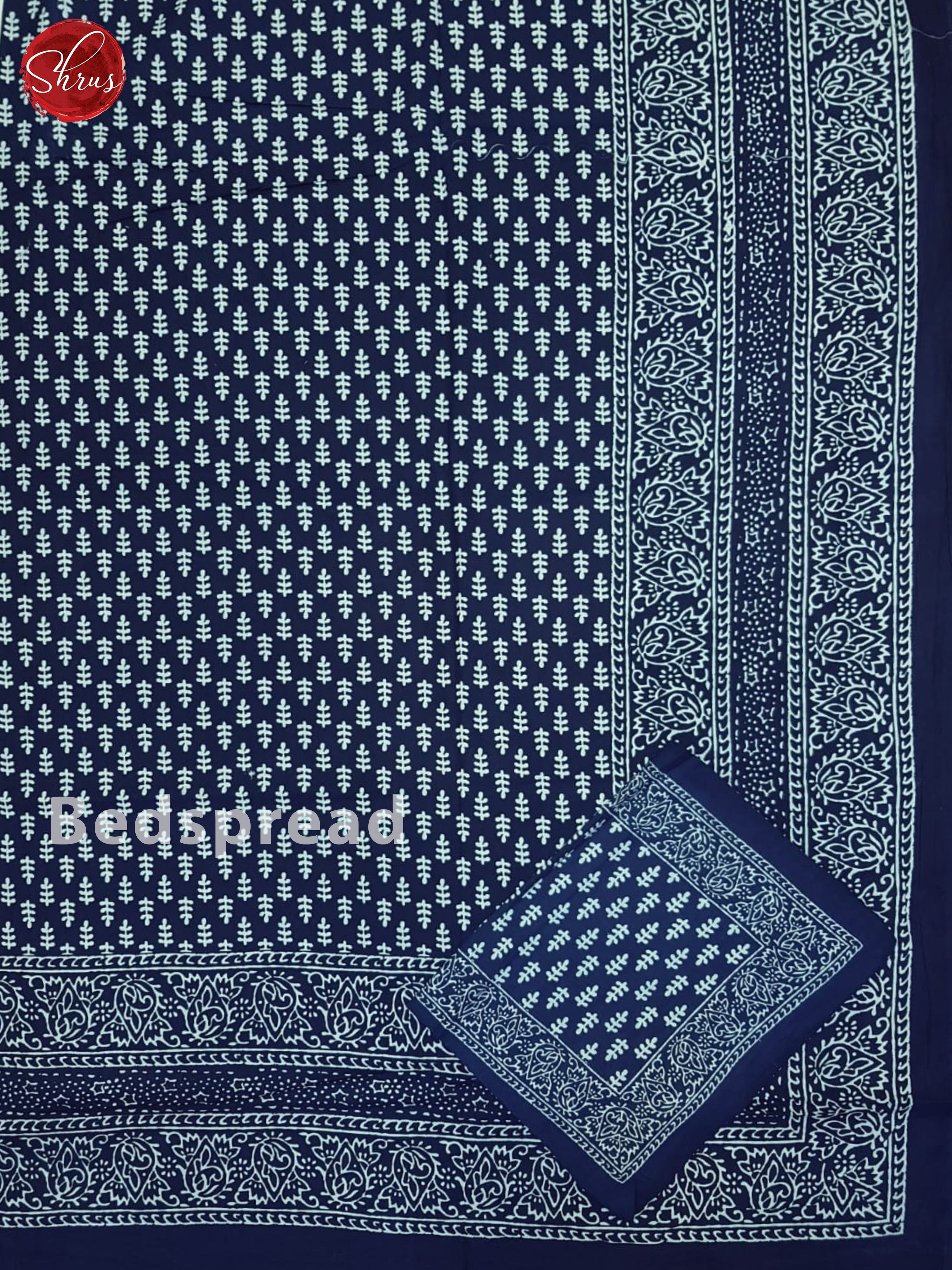 Blue- Jaipuri block printed Bedsheet - Shop on ShrusEternity.com