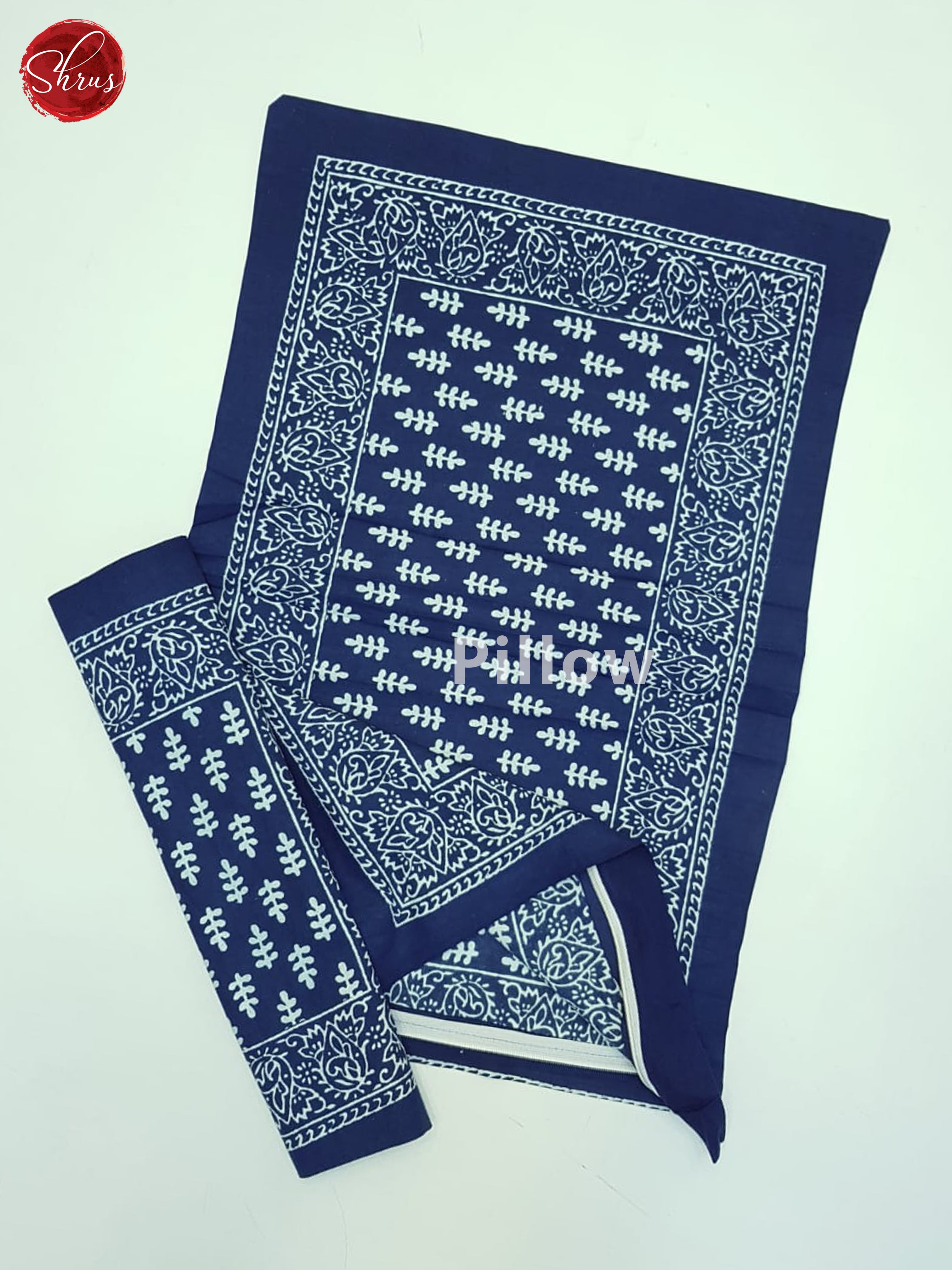 Blue- Jaipuri block printed Bedsheet - Shop on ShrusEternity.com