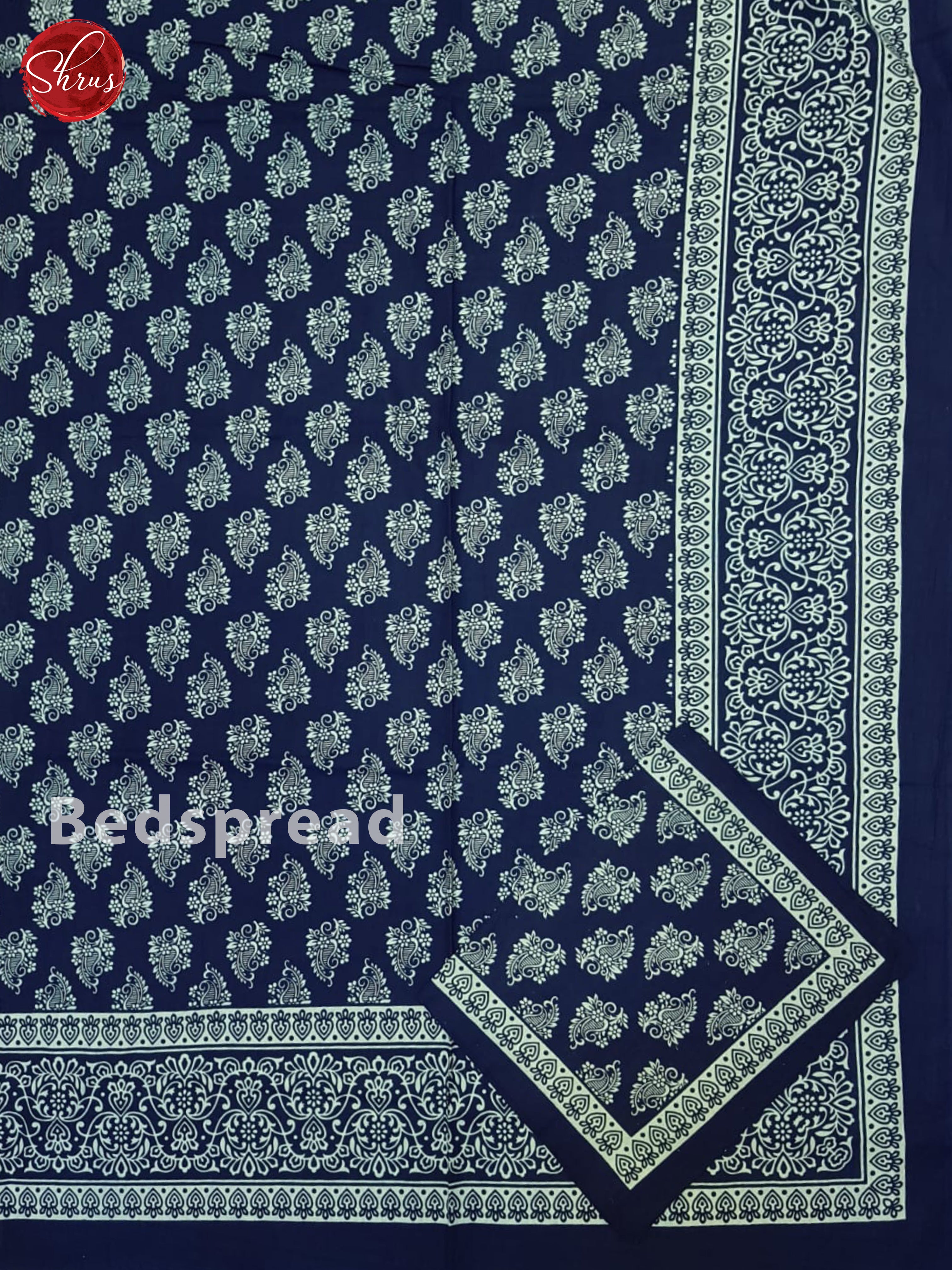 Blue- Jaipuri  Block Printed Double Bed Spread - Shop on ShrusEternity.com