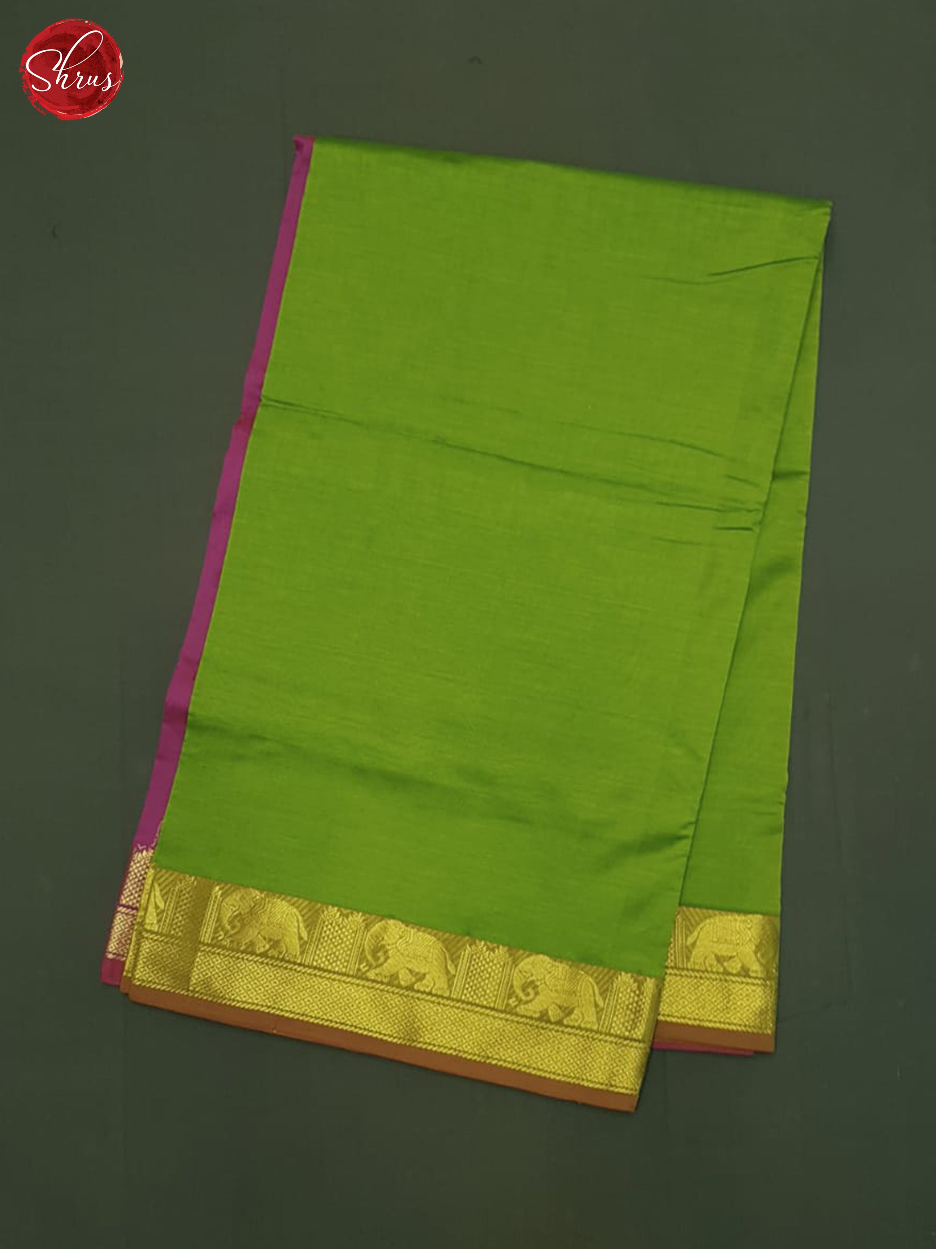 Green And Pink- Silk Cotton Half-pure Saree - Shop on ShrusEternity.com