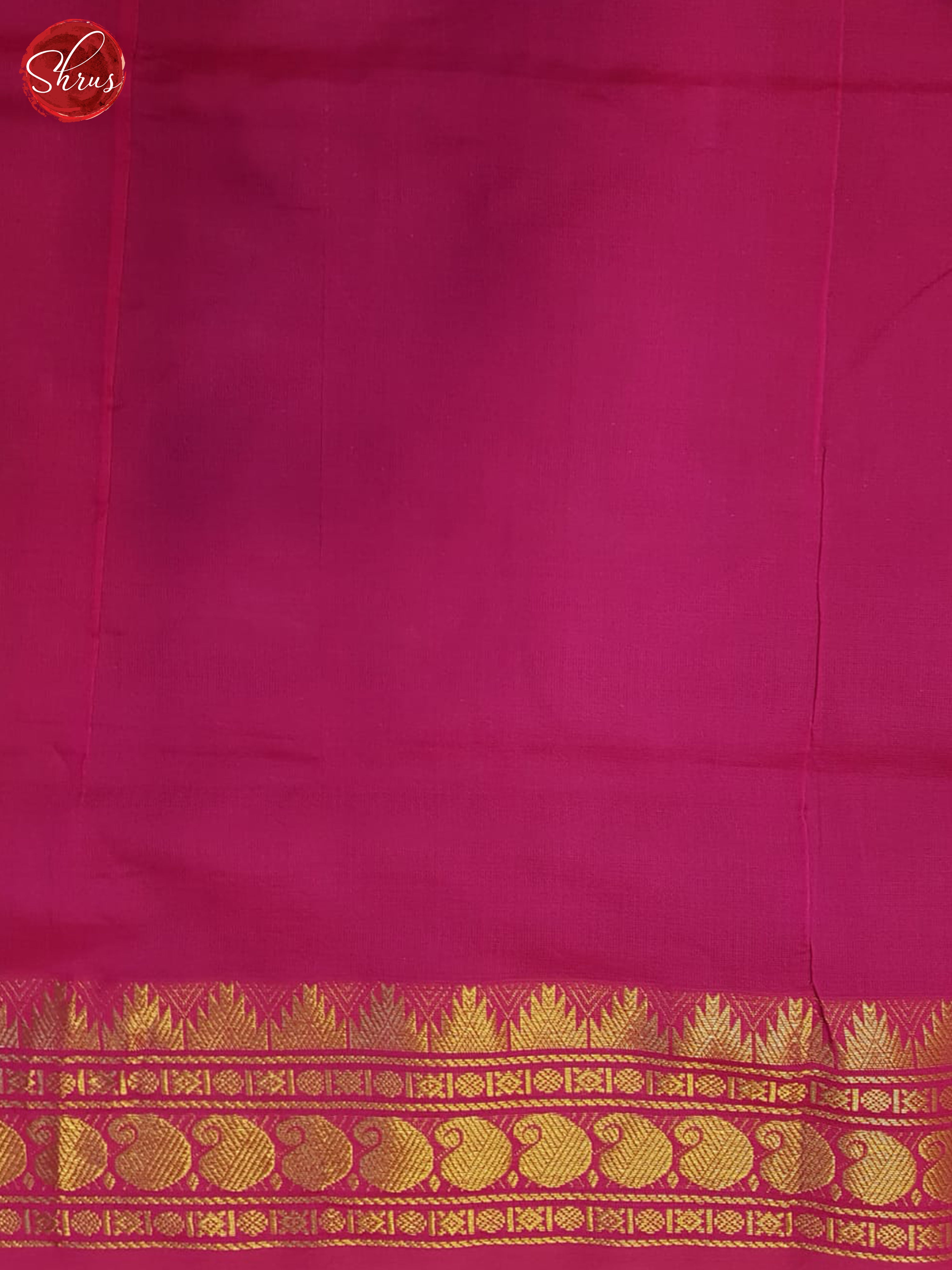 Green And Pink= Silk Cotton Half-pure Saree - Shop on ShrusEternity.com