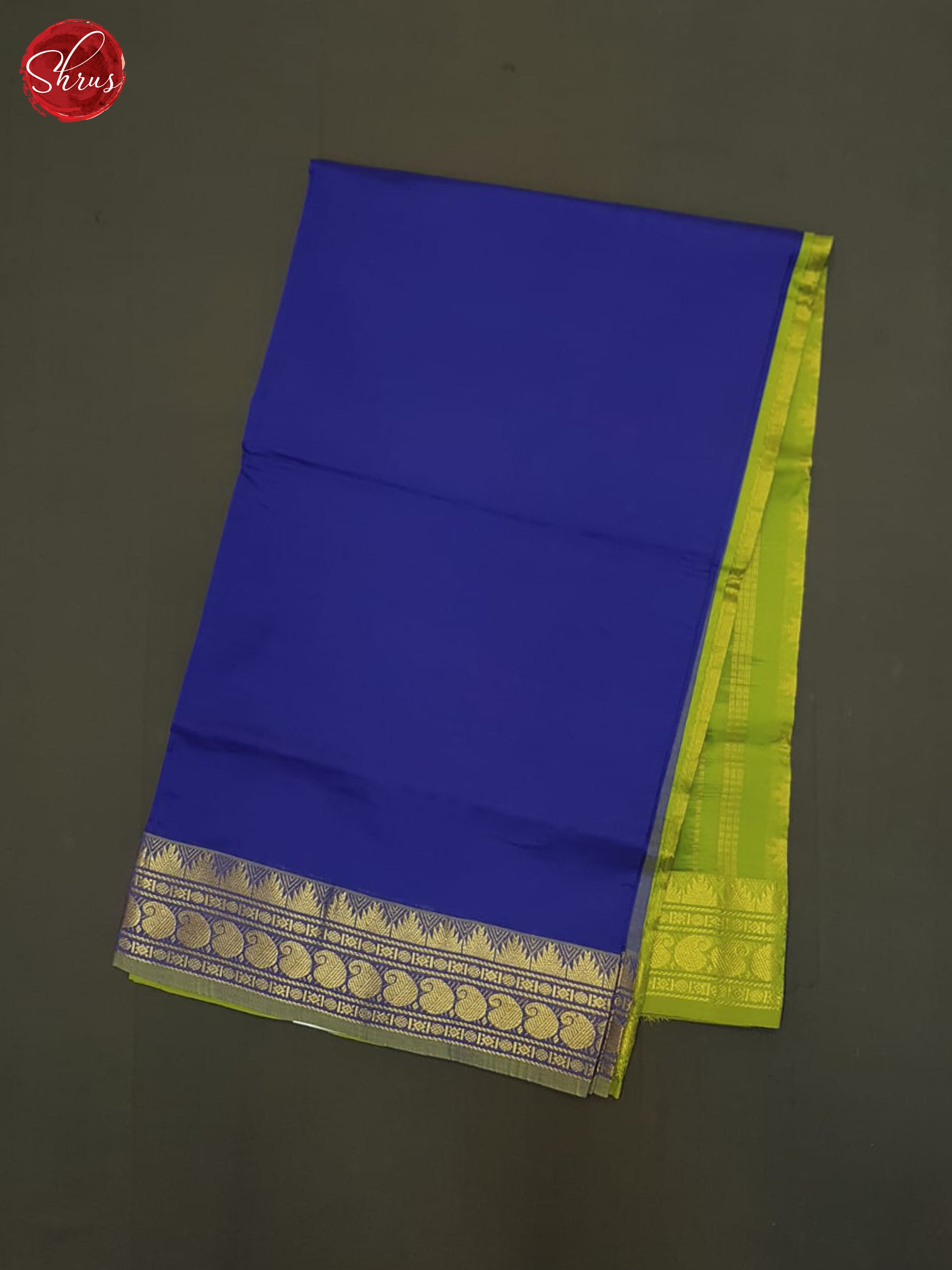 Blue And Green- Silk Cotton half-pure Saree - Shop on ShrusEternity.com