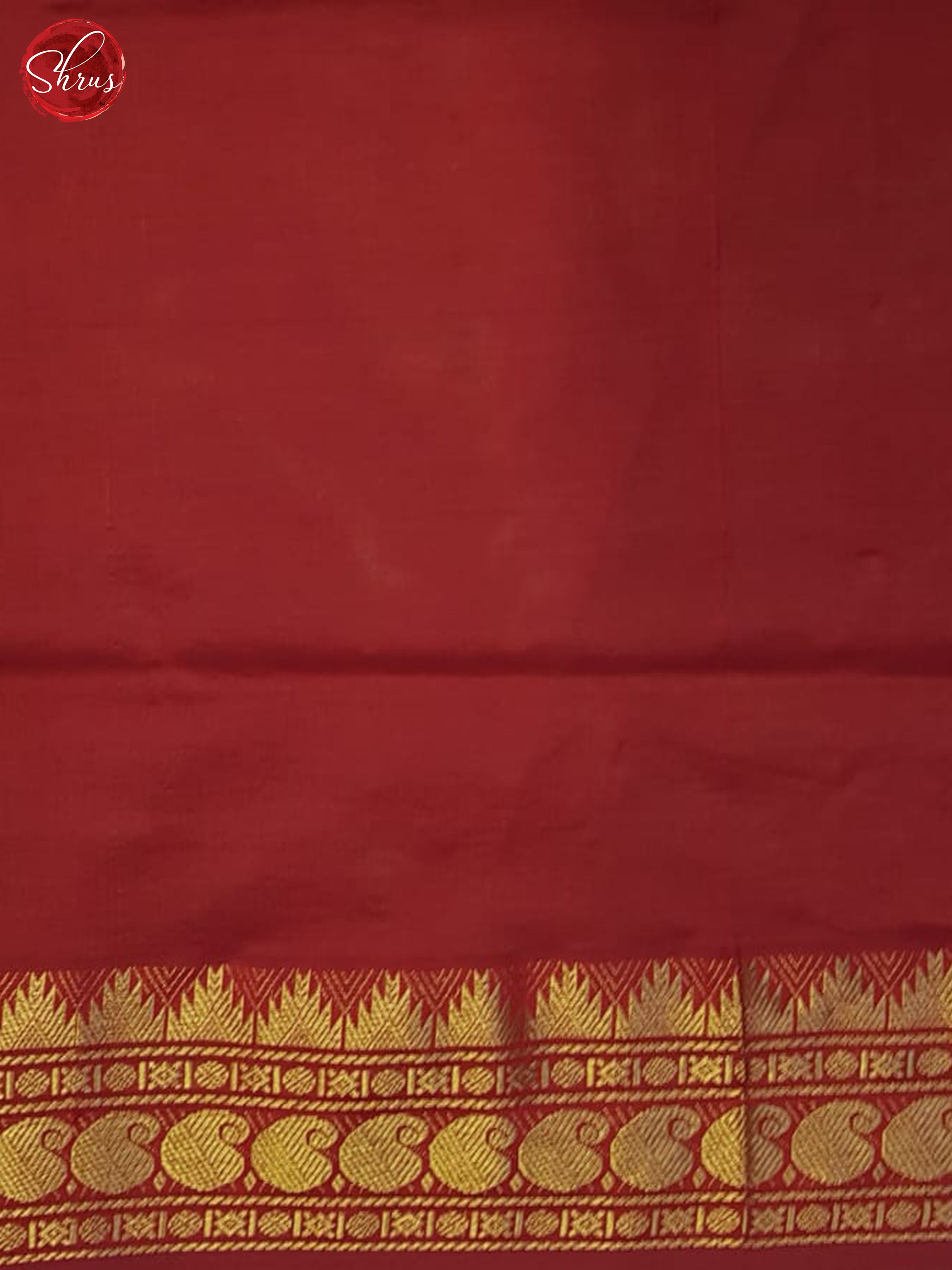 Green And Red- Silk Cotton Half-pure Saree - Shop on ShrusEternity.com