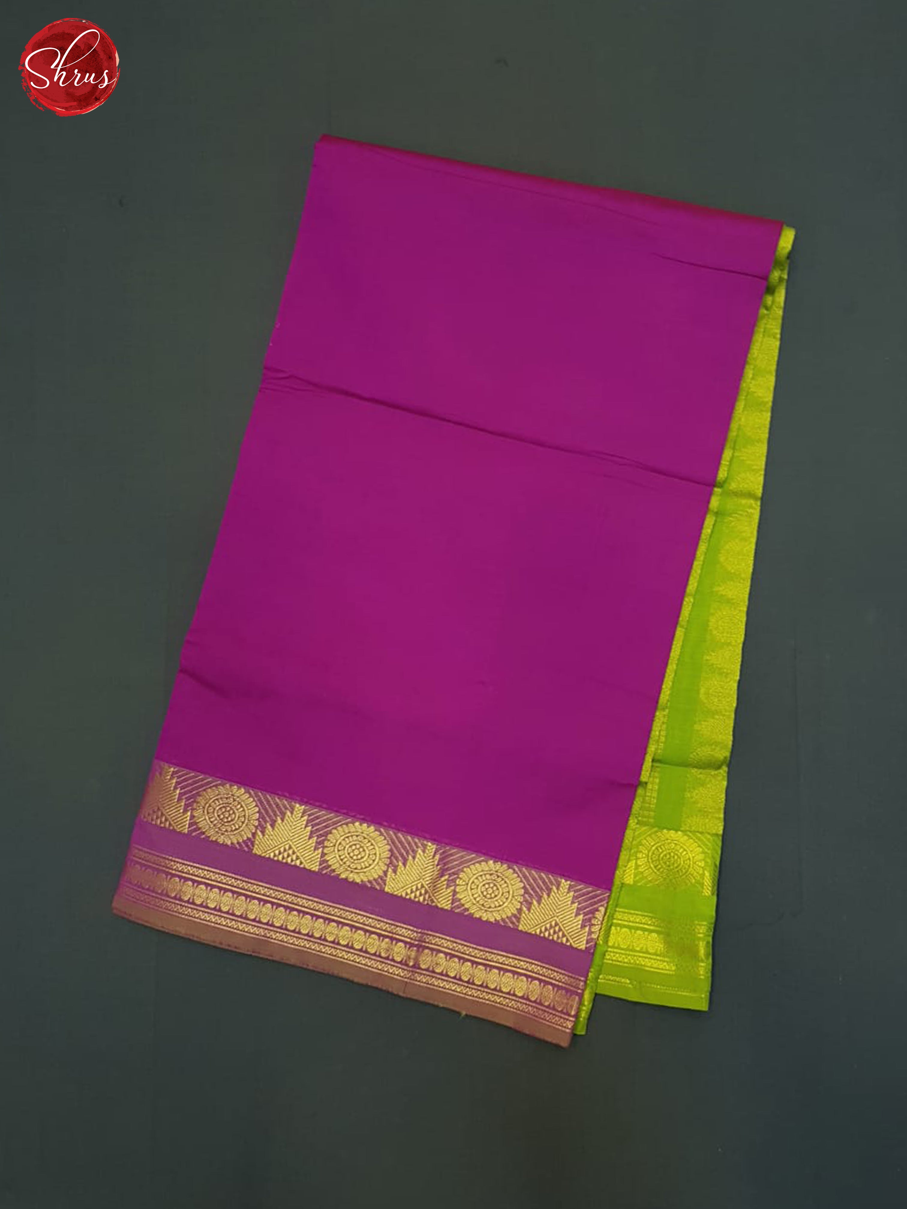 Purpule And Green- Silk Cotton Half-pure Saree - Shop on ShrusEternity.com
