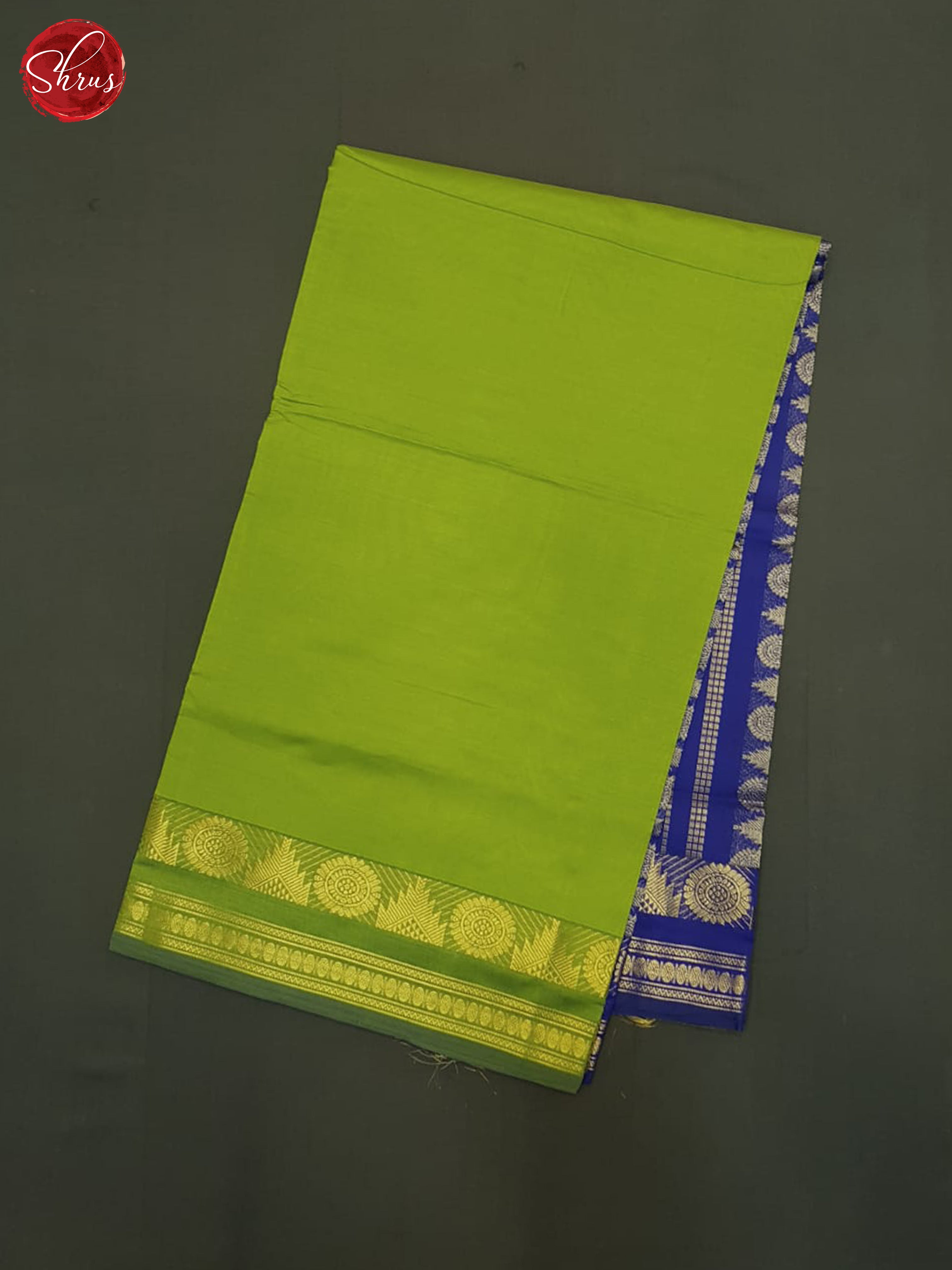 Green And Blue- Silk Cotton half-pure Saree - Shop on ShrusEternity.com