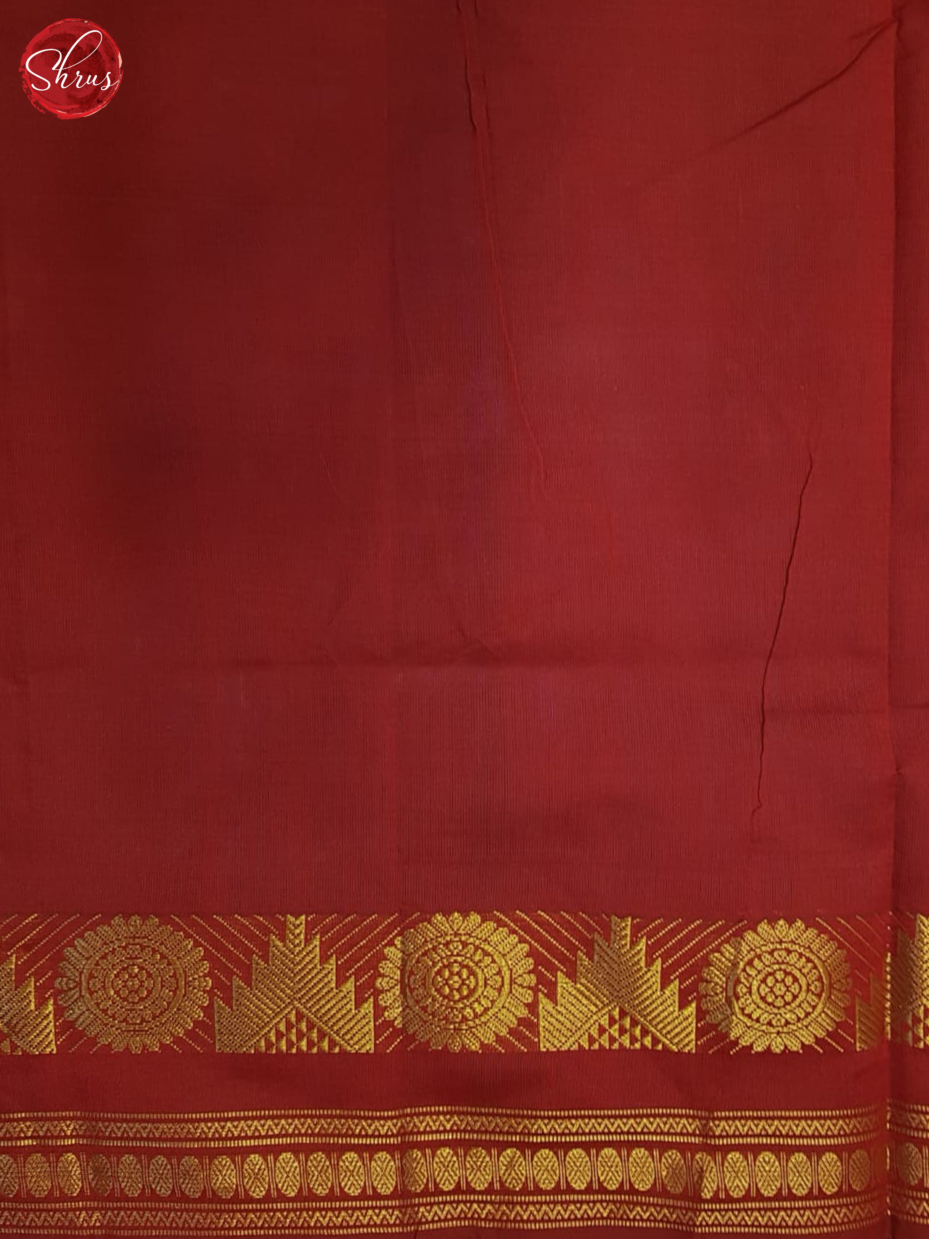 Blue And Red- Silk Cotton Half-pure Saree - Shop on ShrusEternity.com