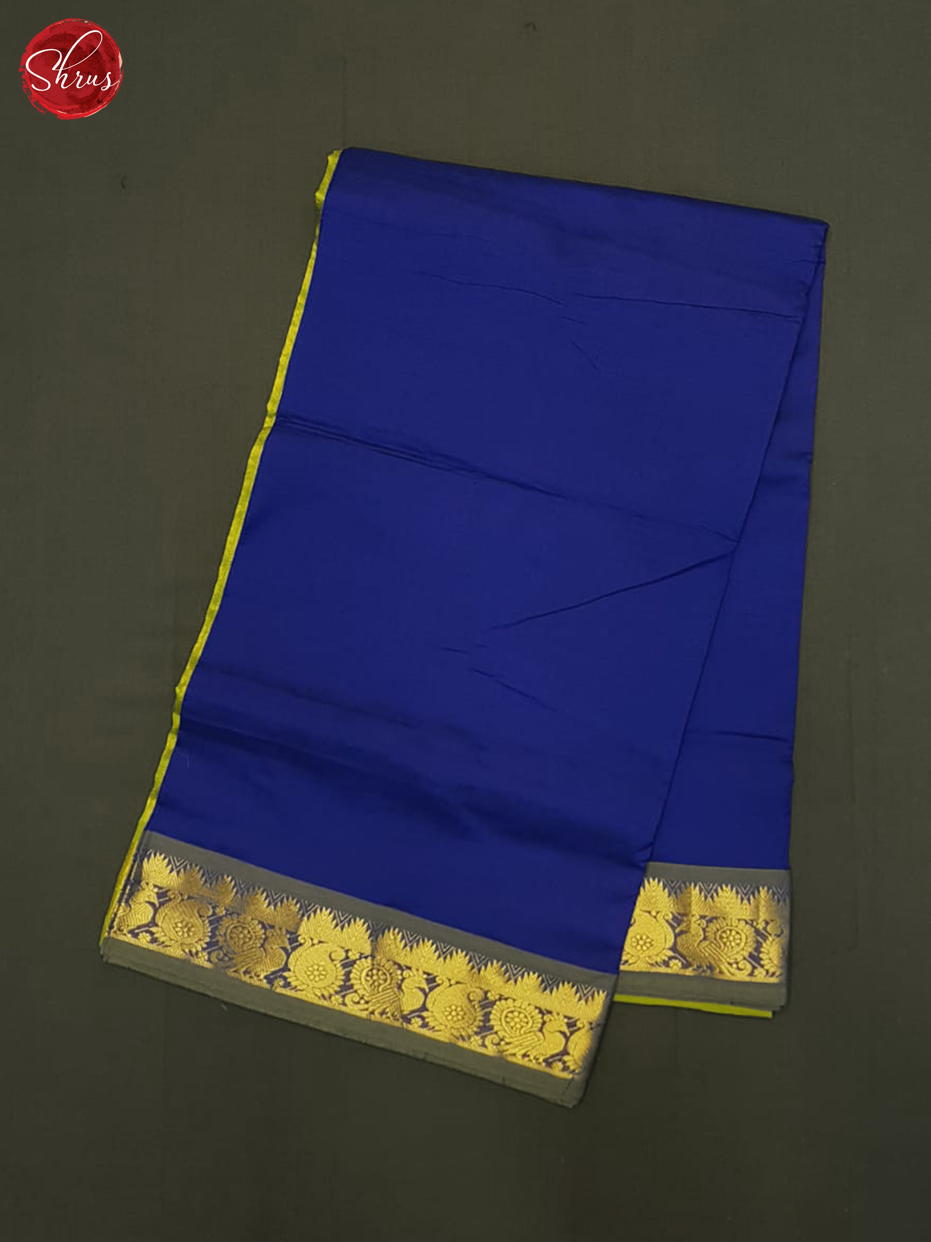 Blue & Green - Silk Cotton half-pure Saree - Shop on ShrusEternity.com