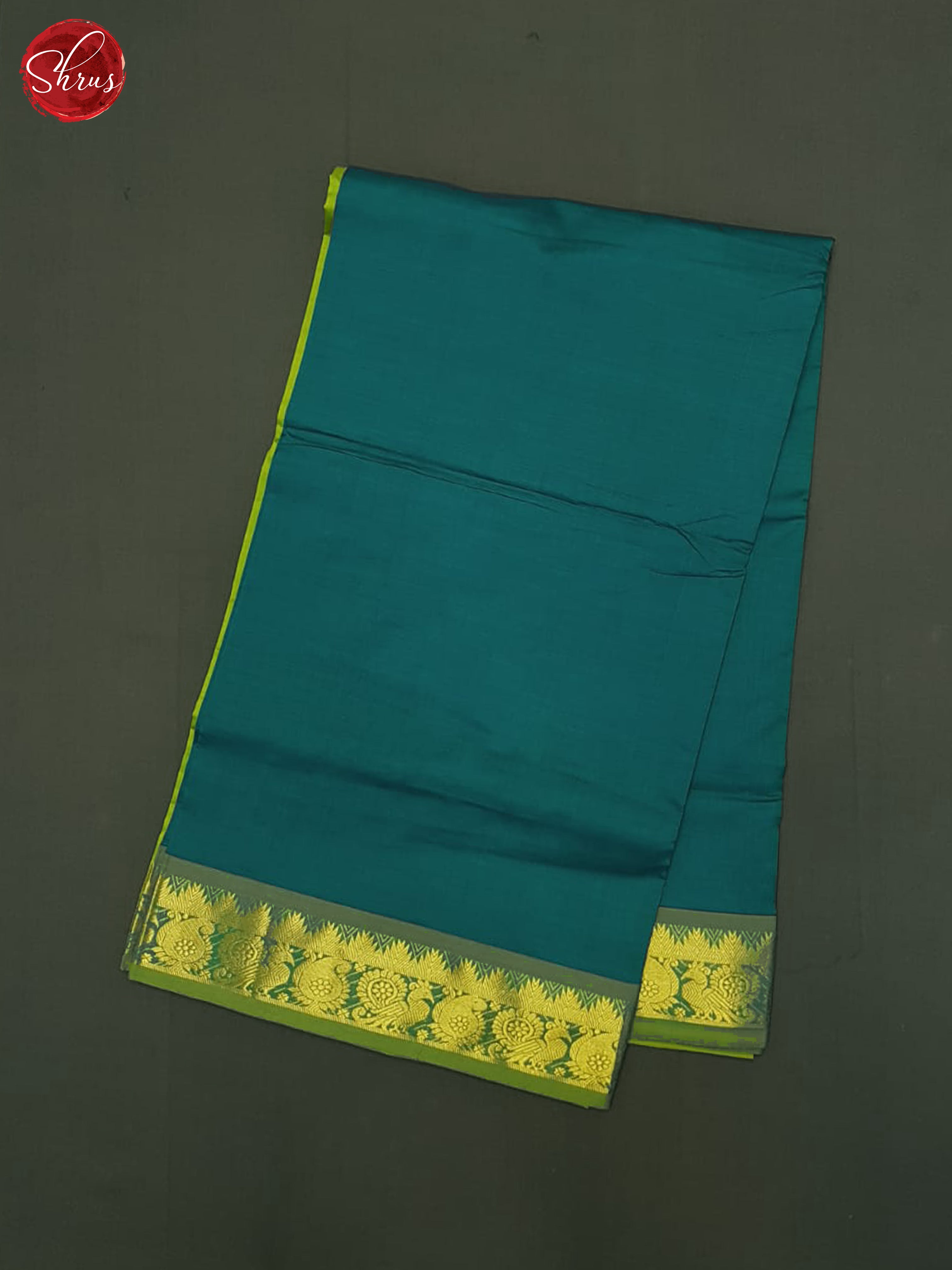 Peacock Neck And Green- Silk Cotton half-pure Saree - Shop on ShrusEternity.com