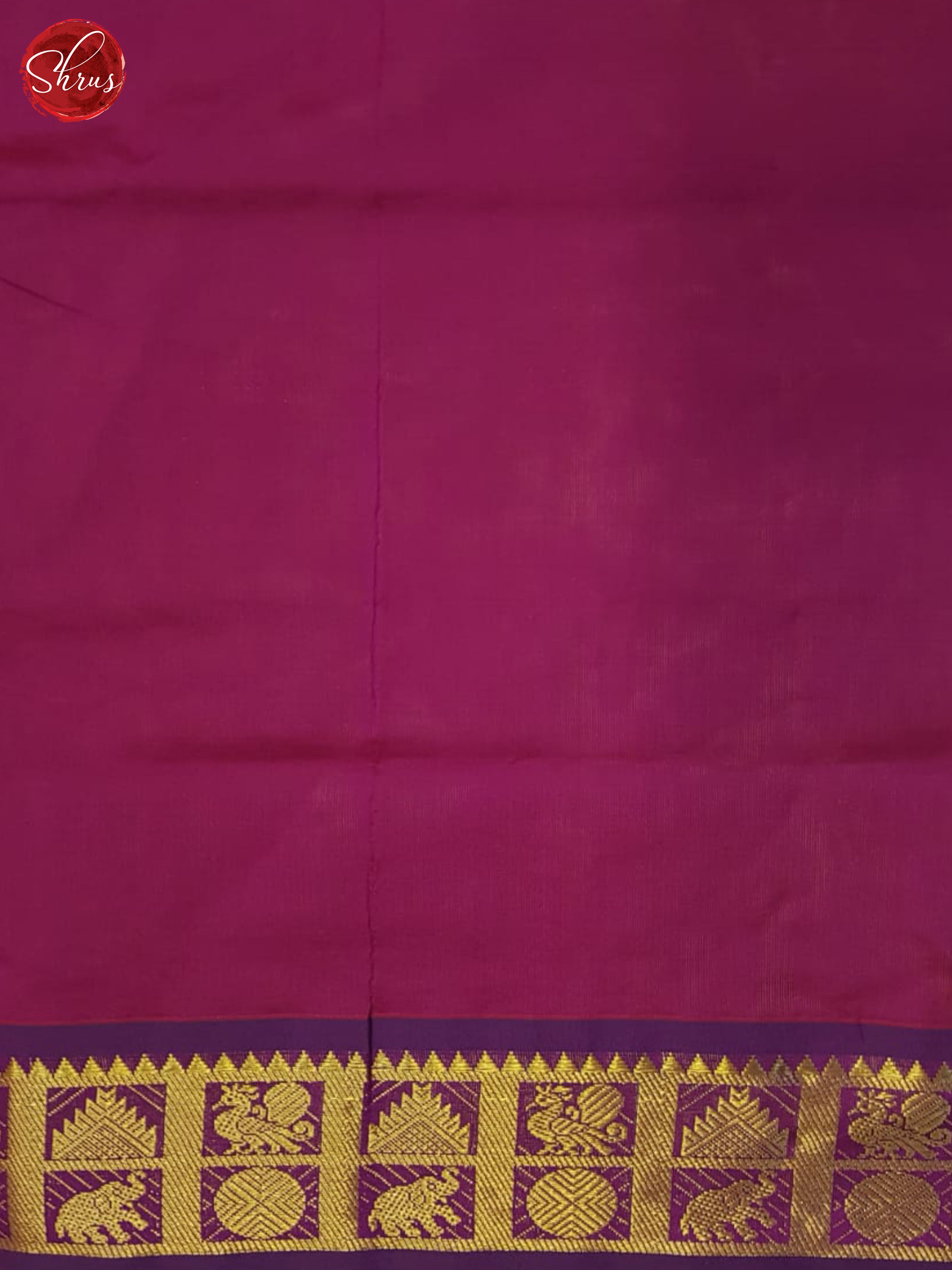 Green And Pink- Silk Cotton Half-pure Saree - Shop on ShrusEternity.com