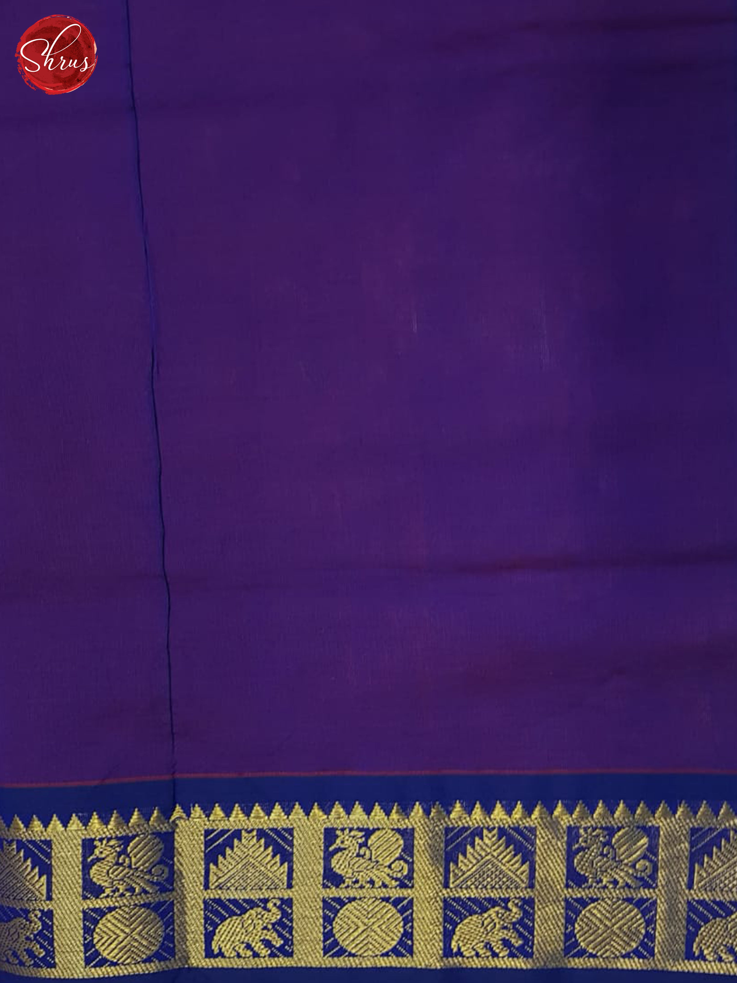 Orange And Purple- Silk Cotton Half-Pure Saree - Shop on ShrusEternity.com