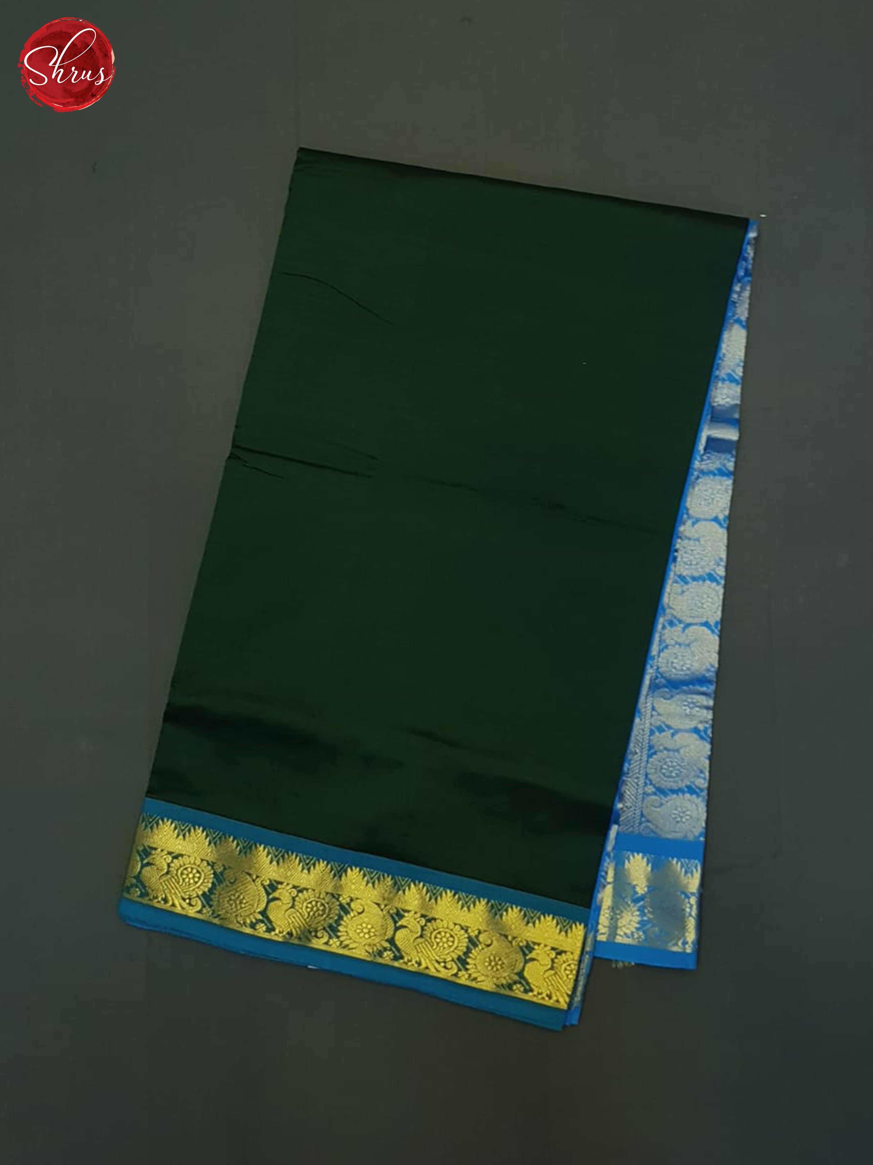 Green And Blue- Silk Cotton Half-pure saree - Shop on ShrusEternity.com