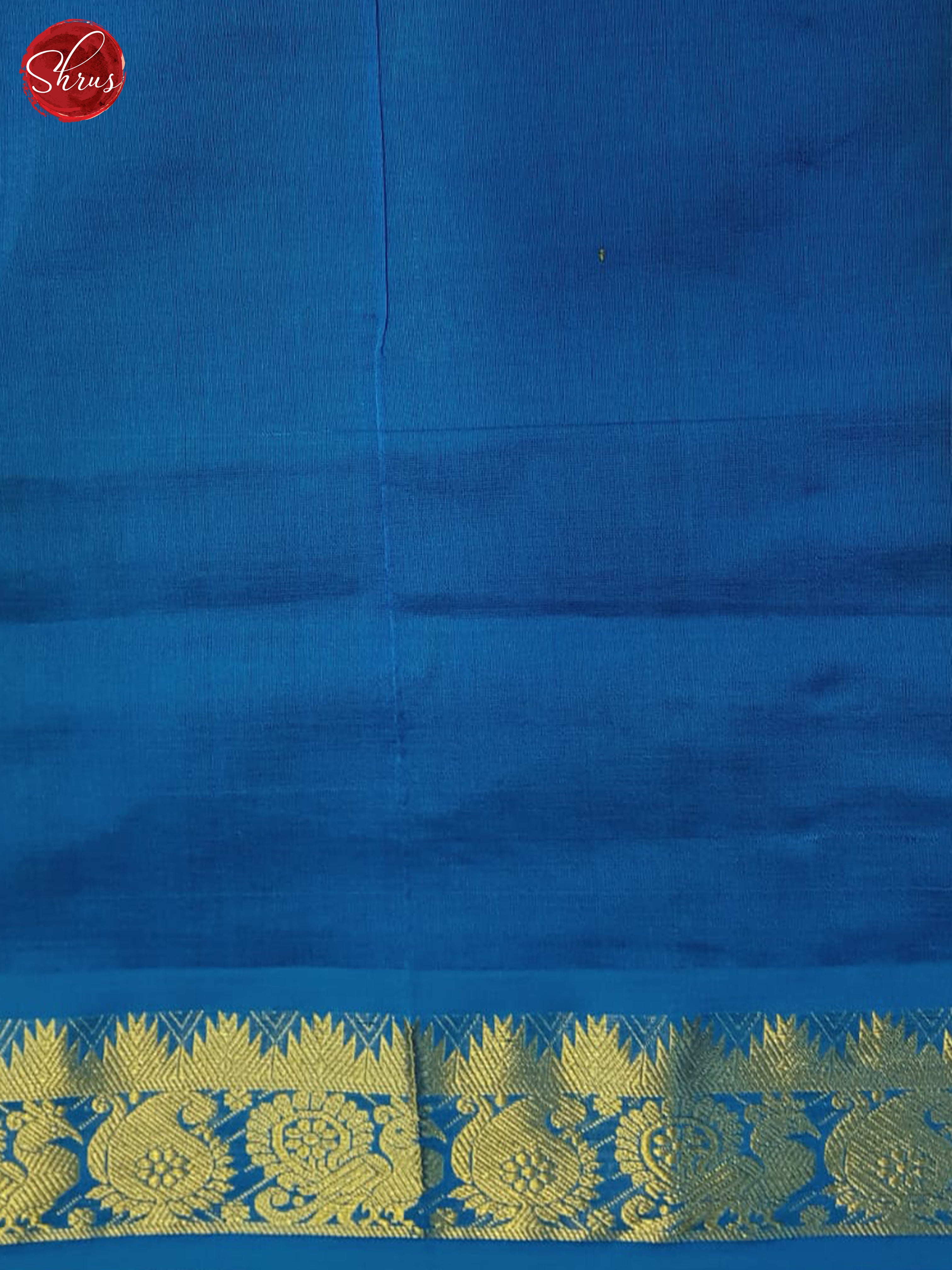 Brown And Blue- Silk Cotton Half-pure Saree - Shop on ShrusEternity.com