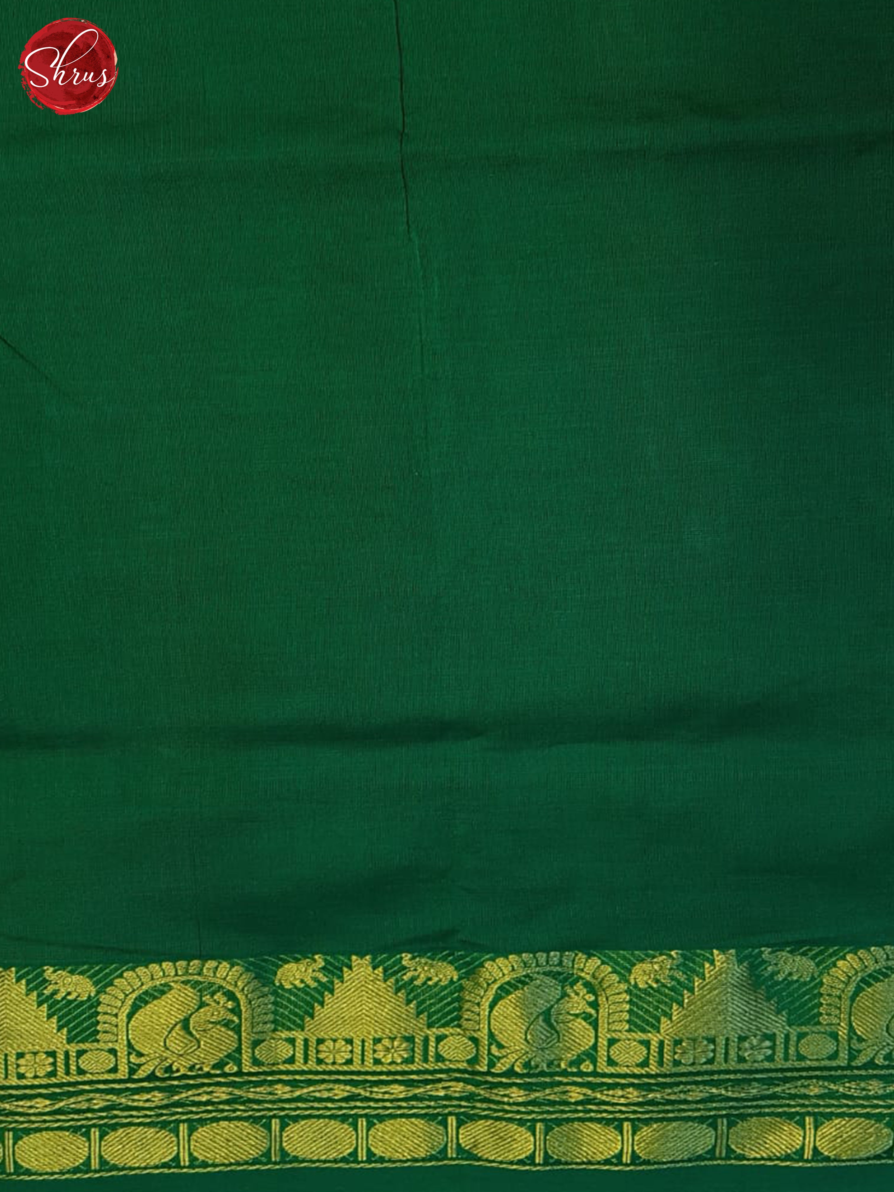 Red And Green- Silk Cotton half- pure saree - Shop on ShrusEternity.com