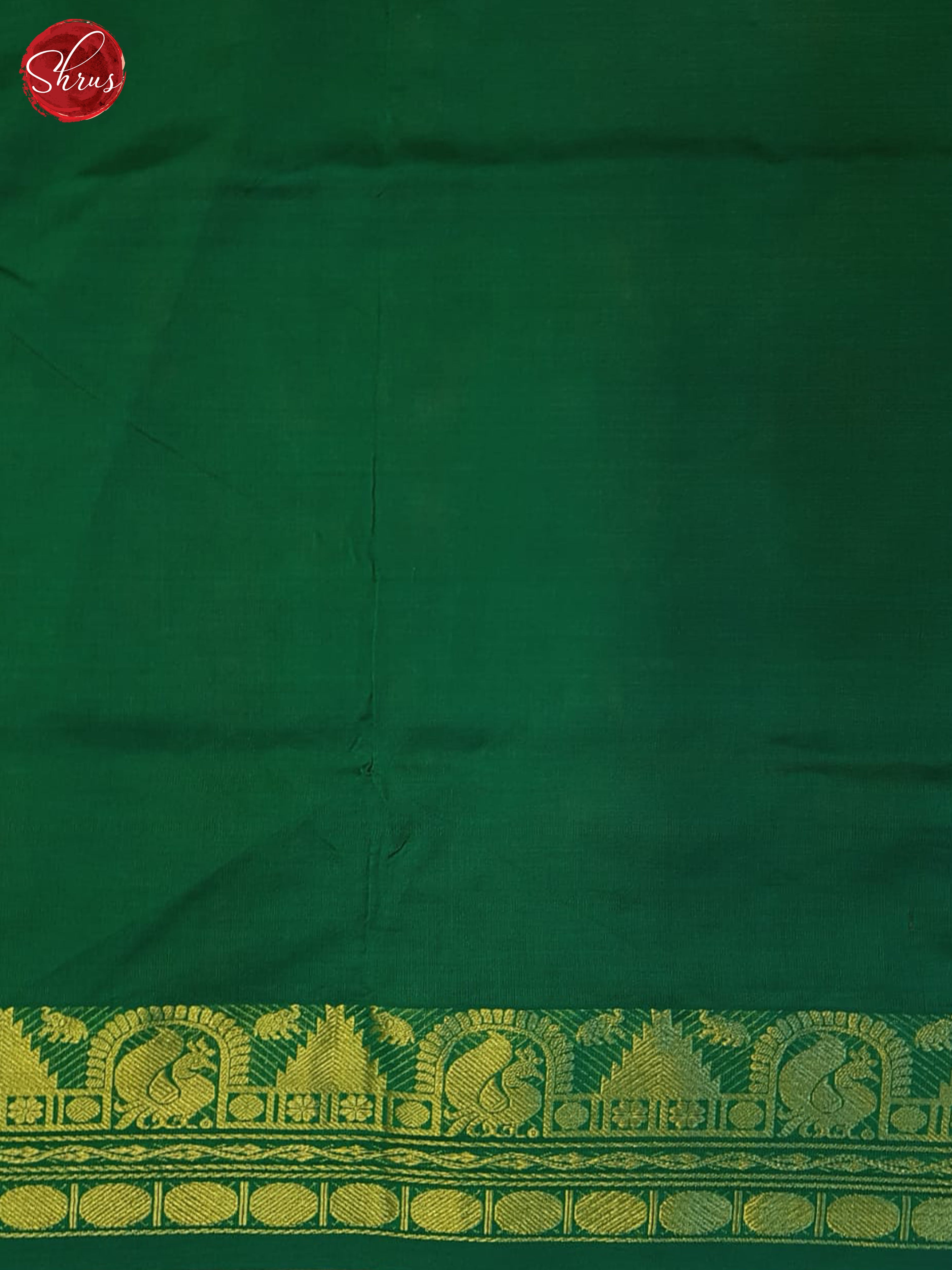 Orange And Green- Silk Cotton half-pure Saree - Shop on ShrusEternity.com