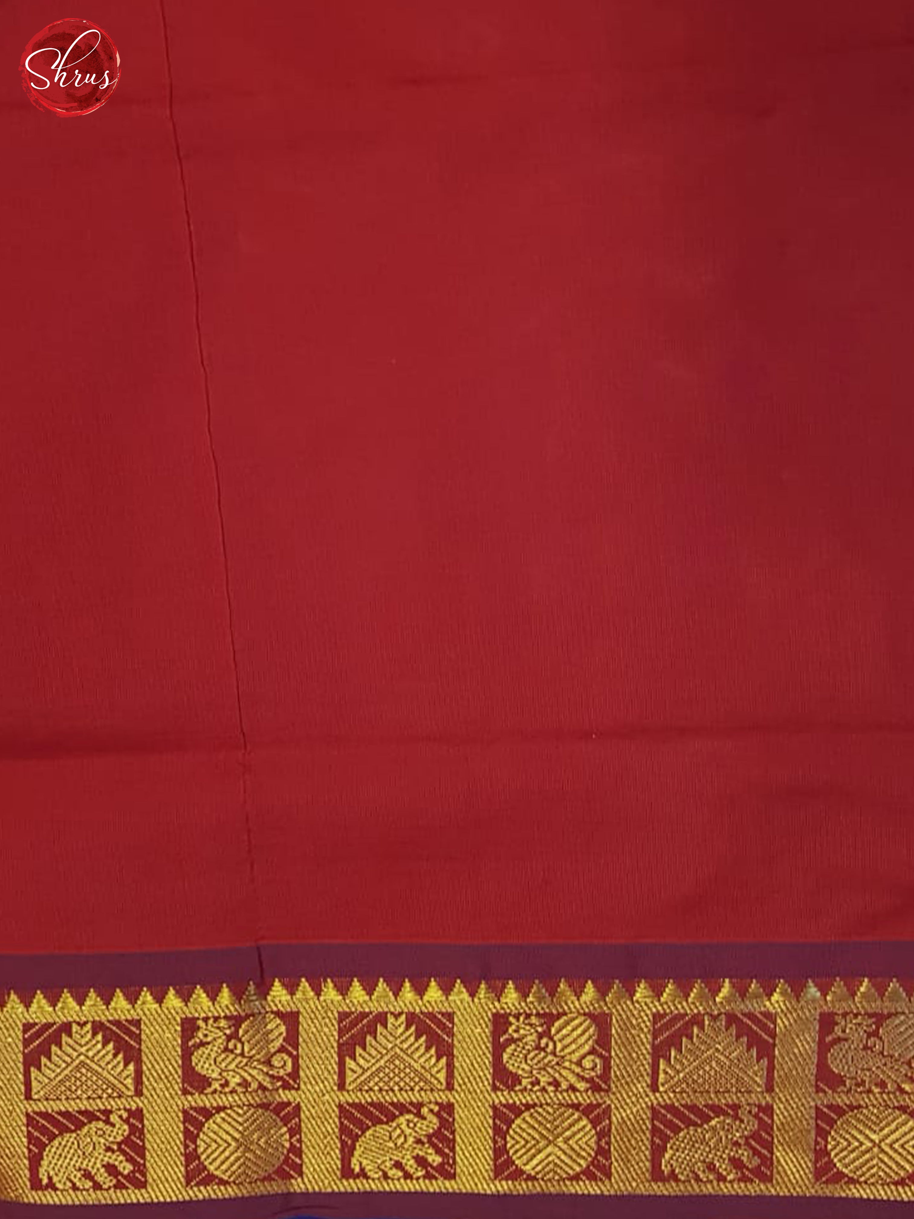 Purple And Red-Silk Cotton half-pure saree - Shop on ShrusEternity.com