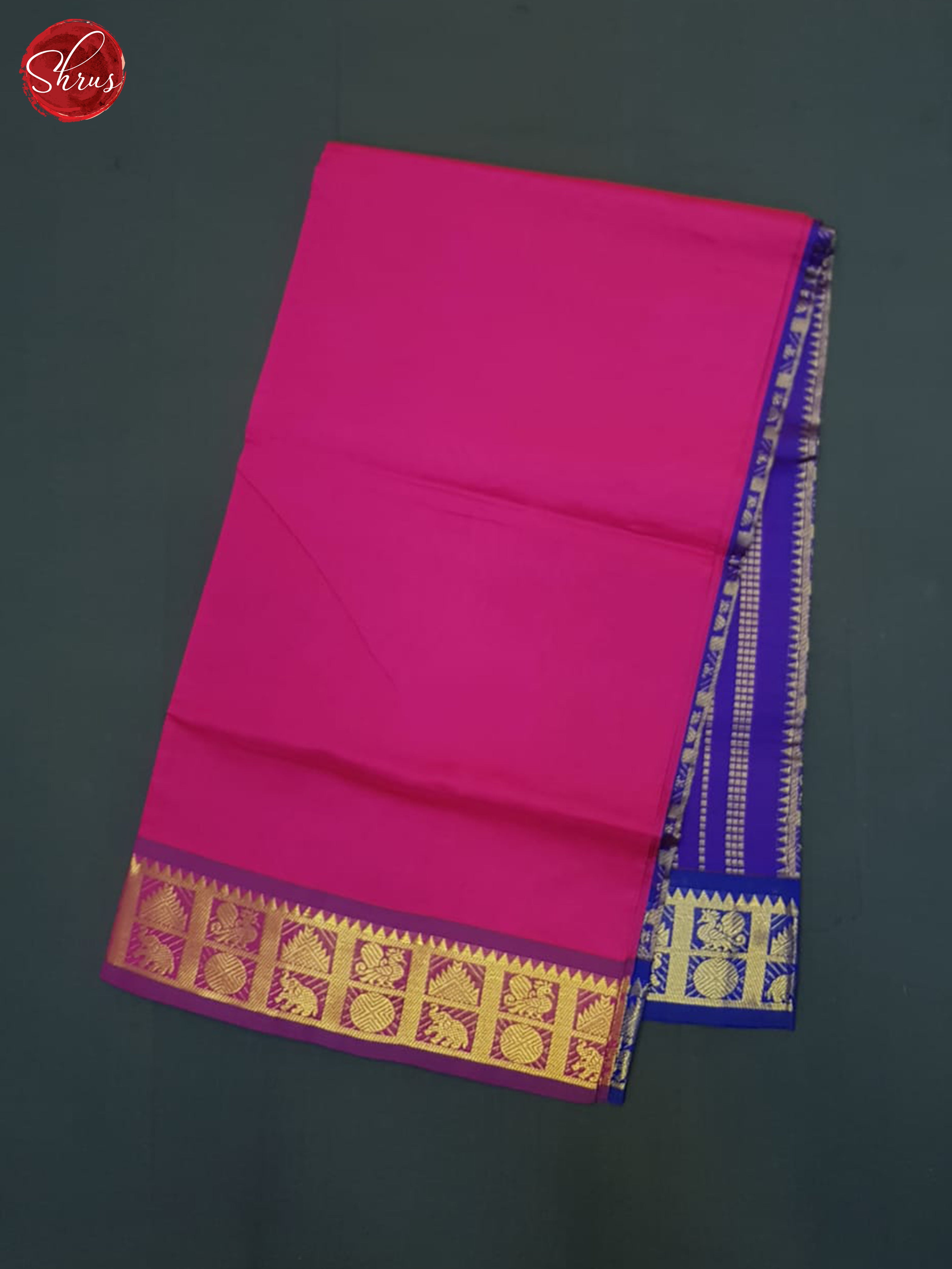 Pink And Purple-Silk Cotton half-pure saree - Shop on ShrusEternity.com