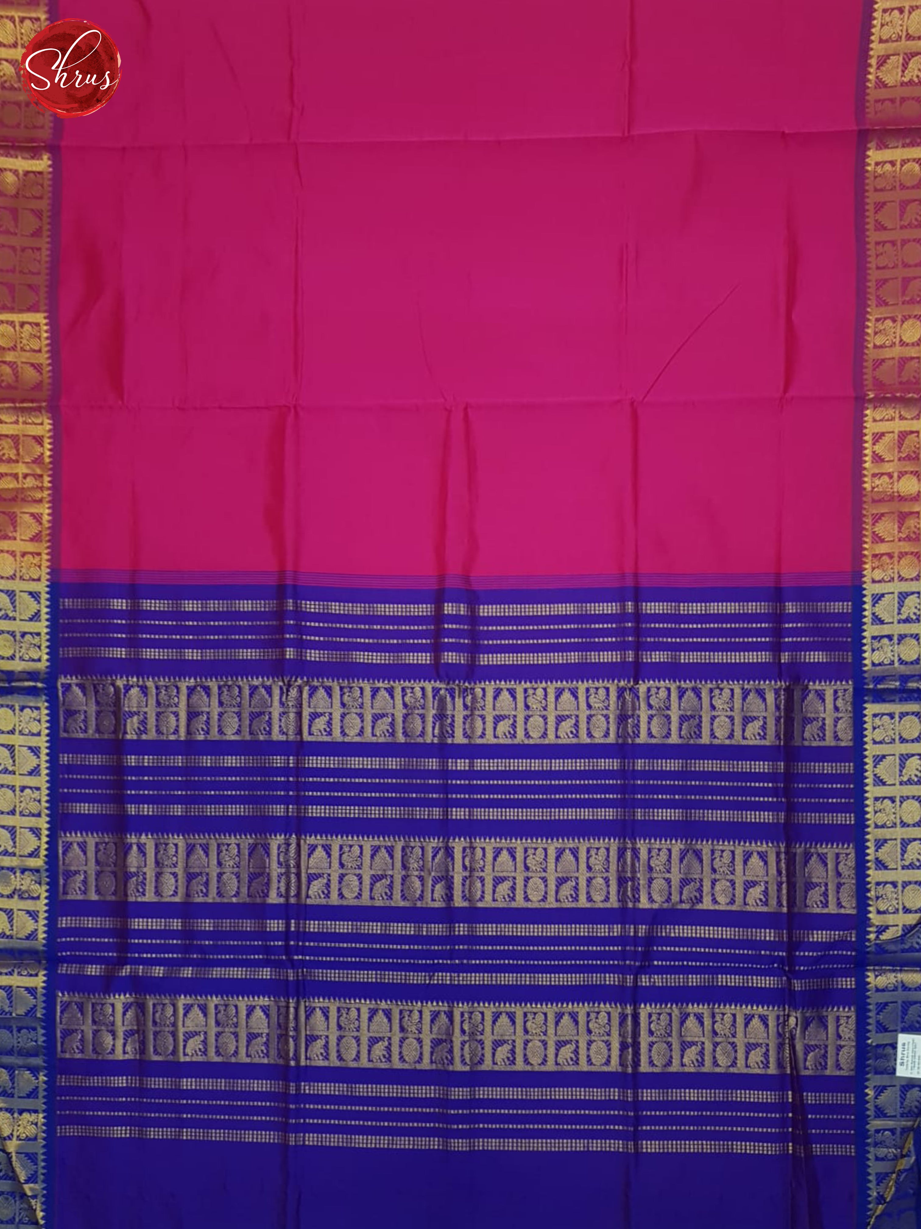 Pink And Purple-Silk Cotton half-pure saree - Shop on ShrusEternity.com