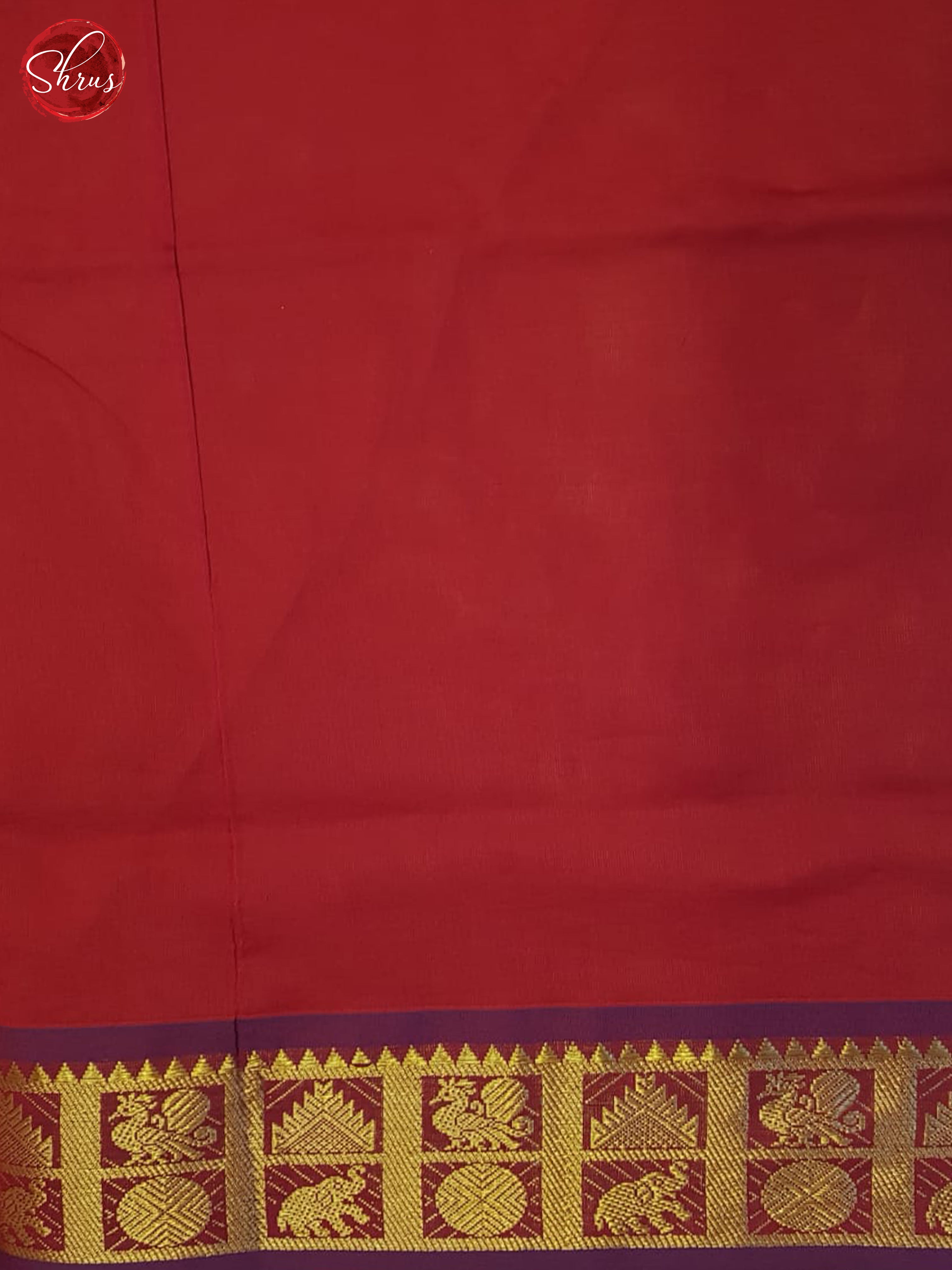 Mustard And Red- Silk Cotton Half-pure Saree - Shop on ShrusEternity.com