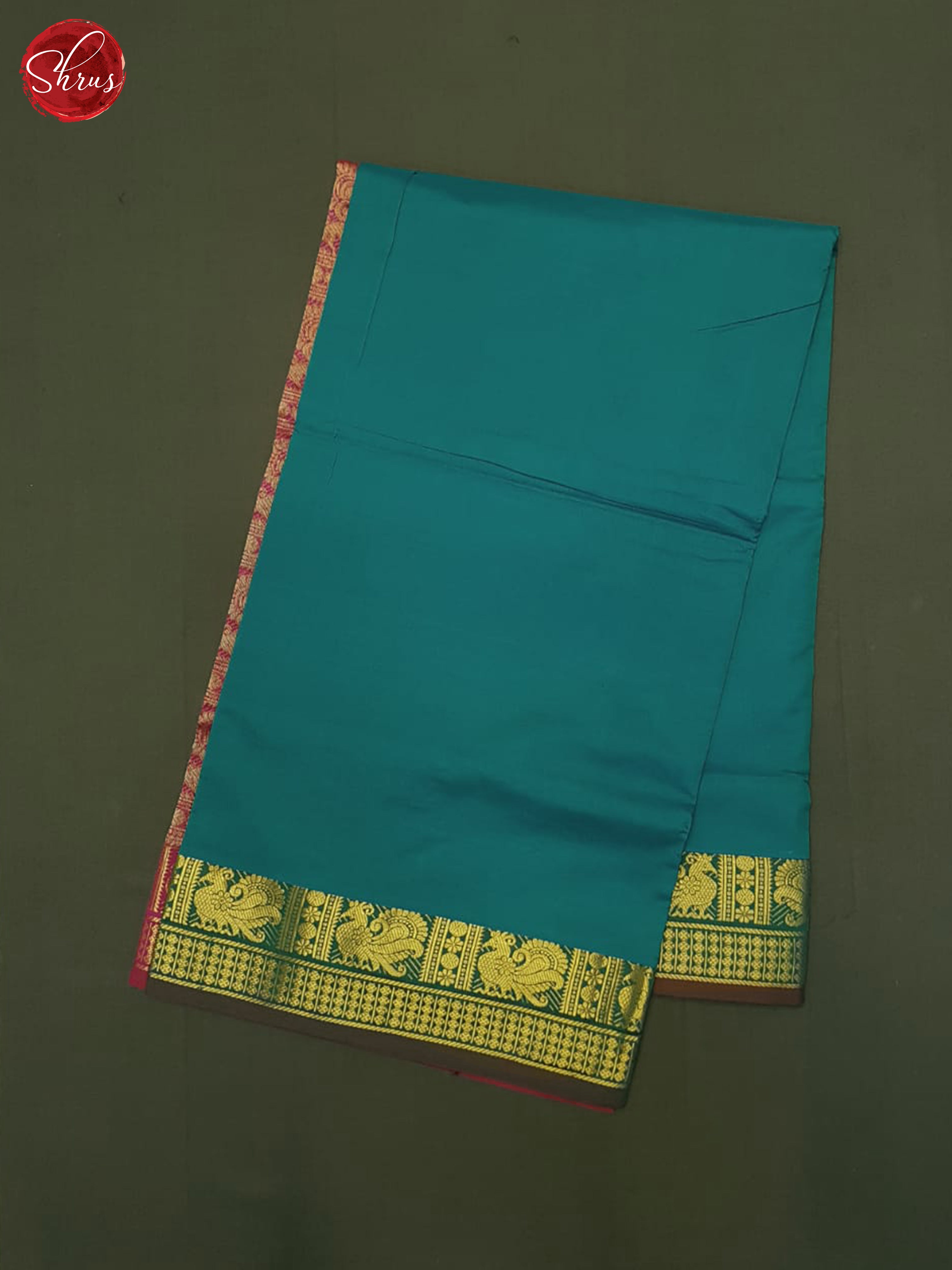 Peacock Neck And Purple-Silk Cotton Half-pure Saree - Shop on ShrusEternity.com