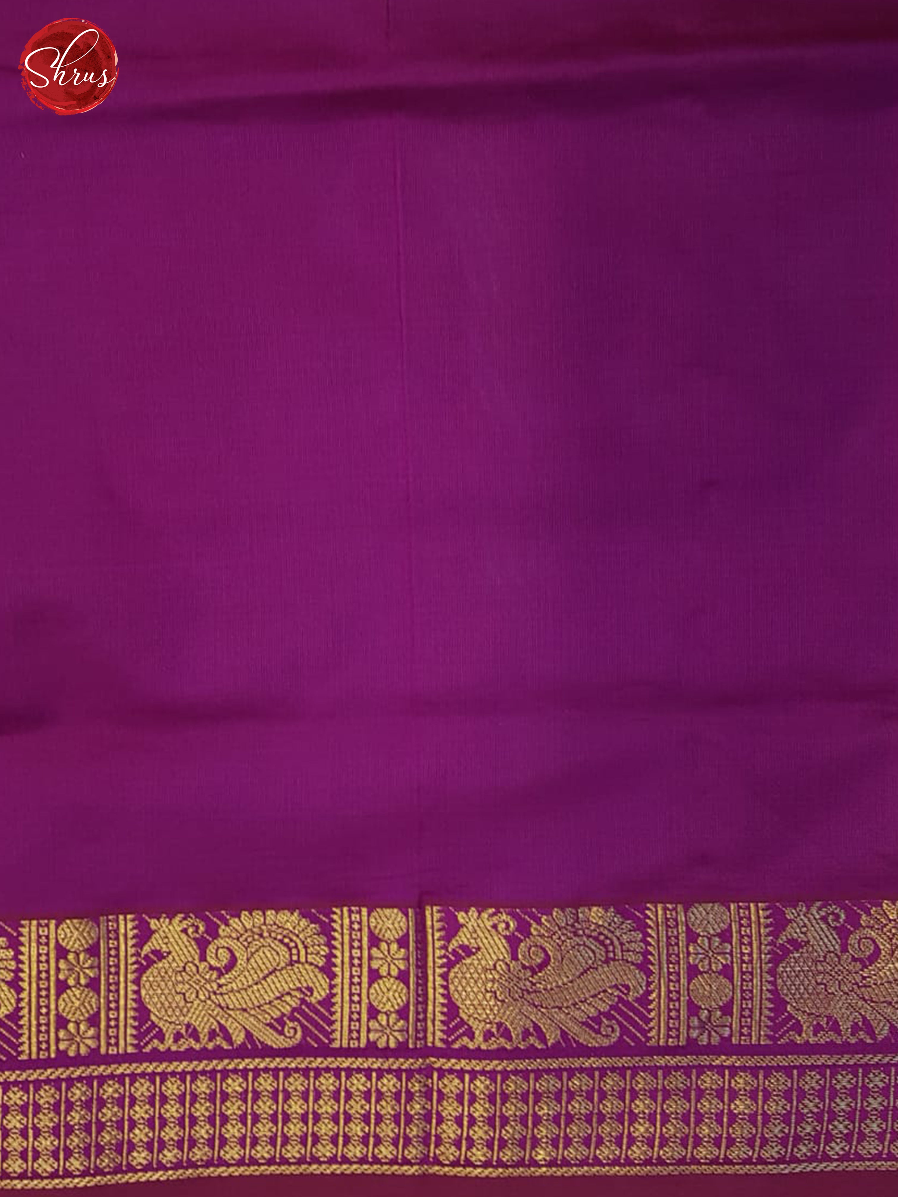 Peacock Neck And Purple-Silk Cotton Half-pure Saree - Shop on ShrusEternity.com