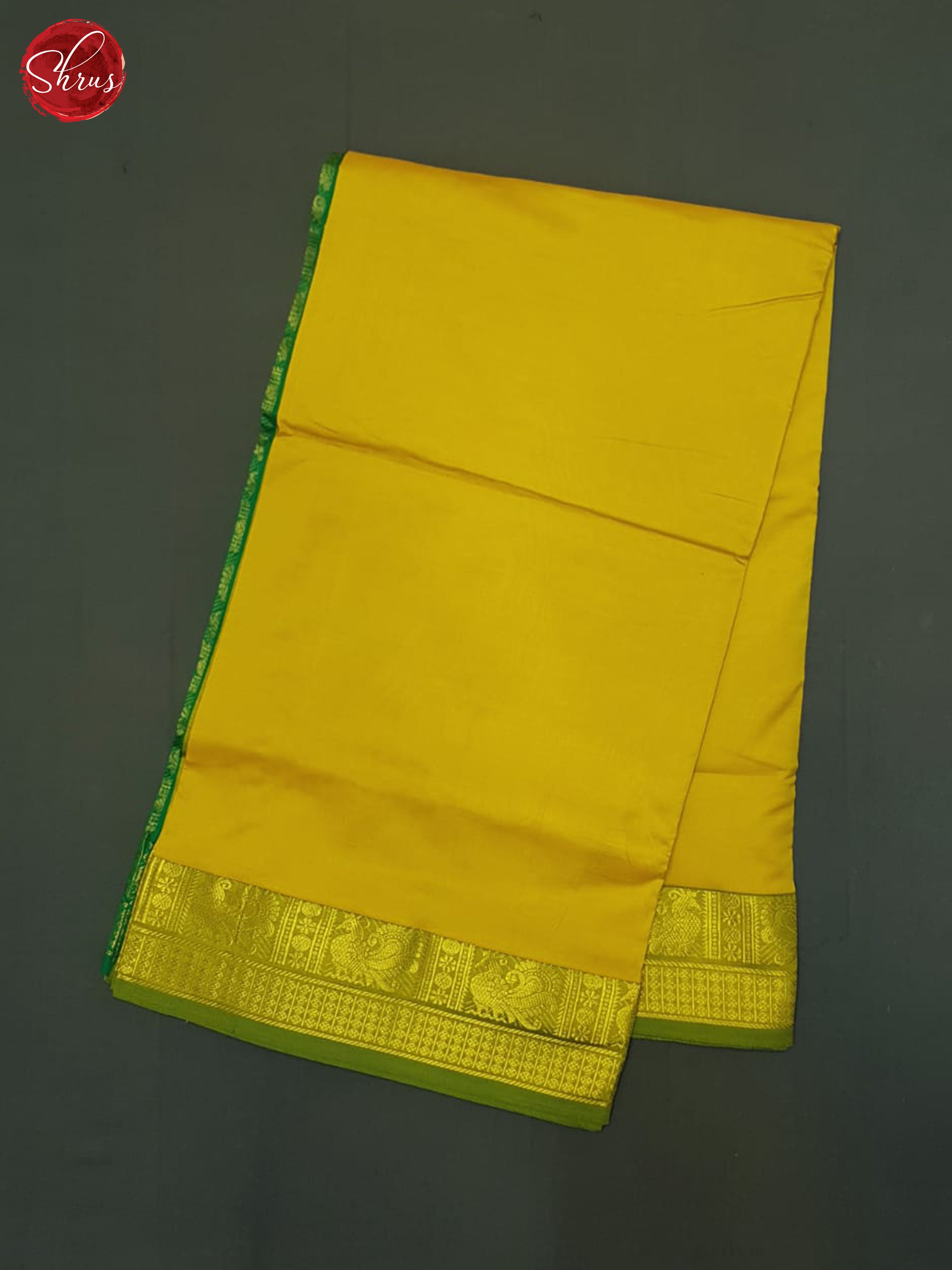 Mustard And Green- Silk Cotton Half-pure Saree - Shop on ShrusEternity.com