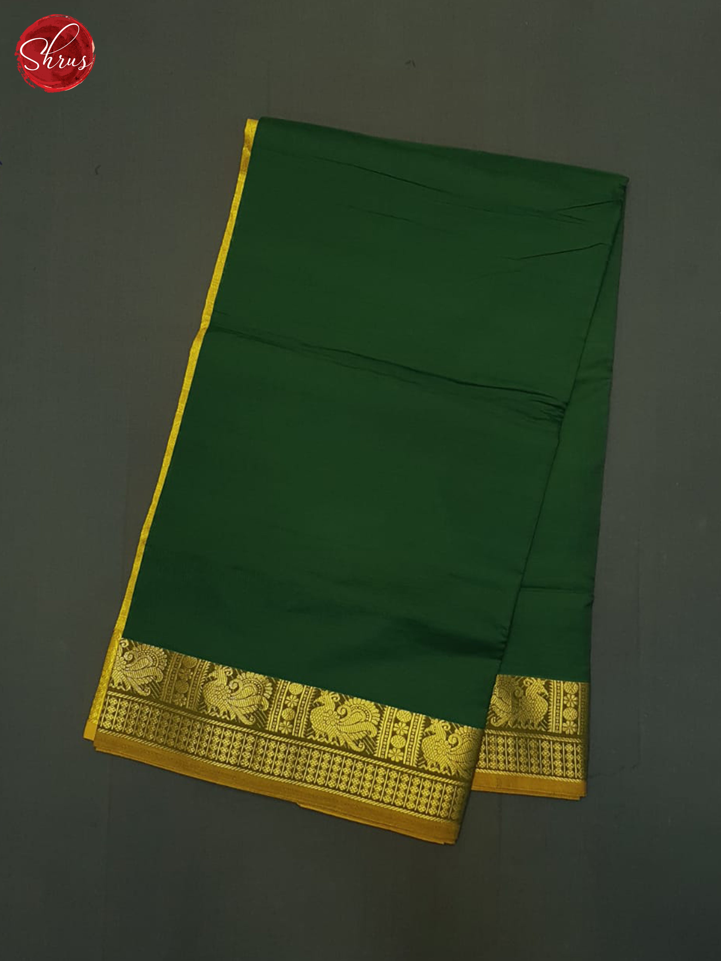 Green And Mustard- Silk Cotton Half-pure Saree - Shop on ShrusEternity.com