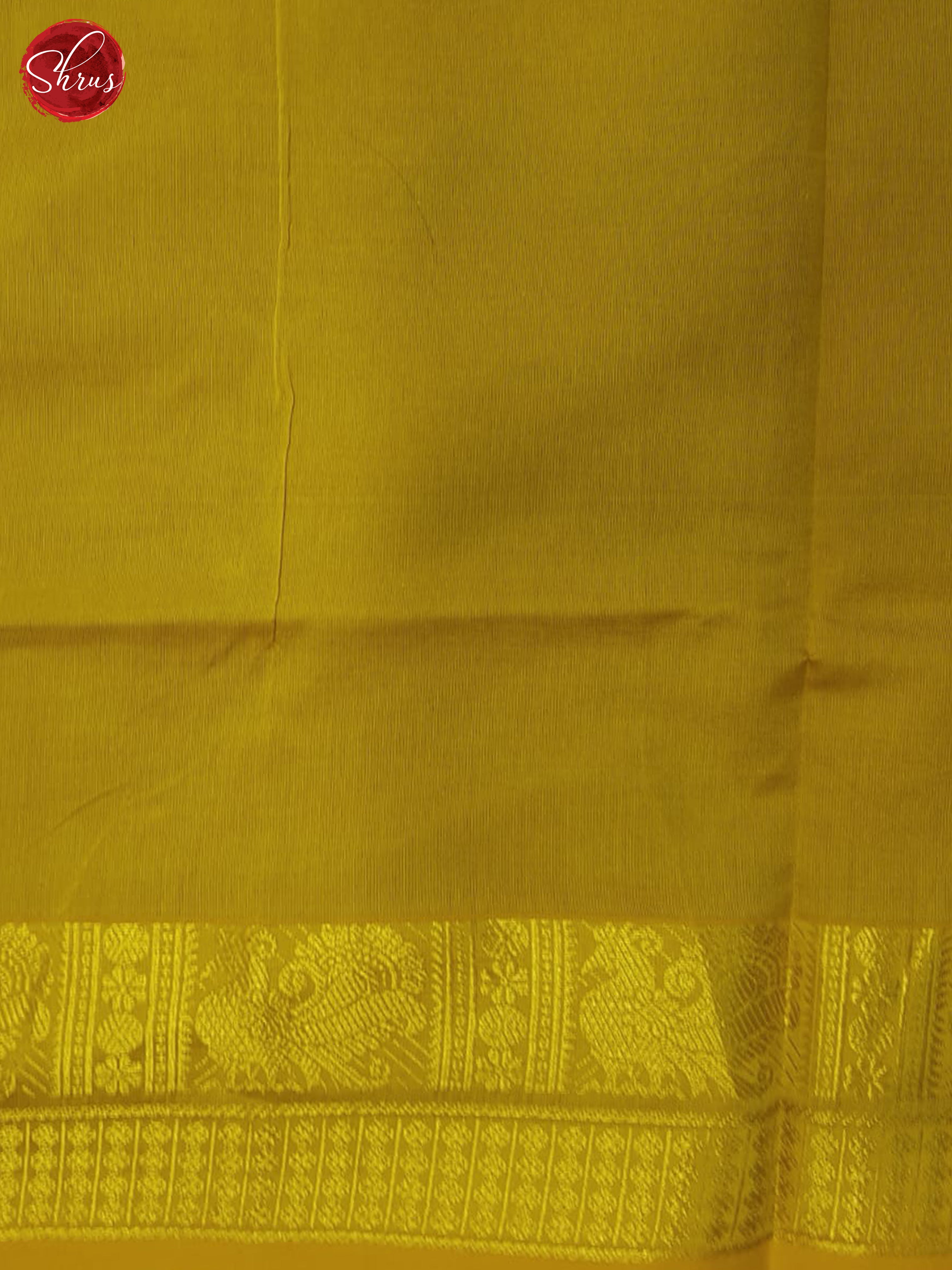 Green And Mustard- Silk Cotton Half-pure Saree - Shop on ShrusEternity.com