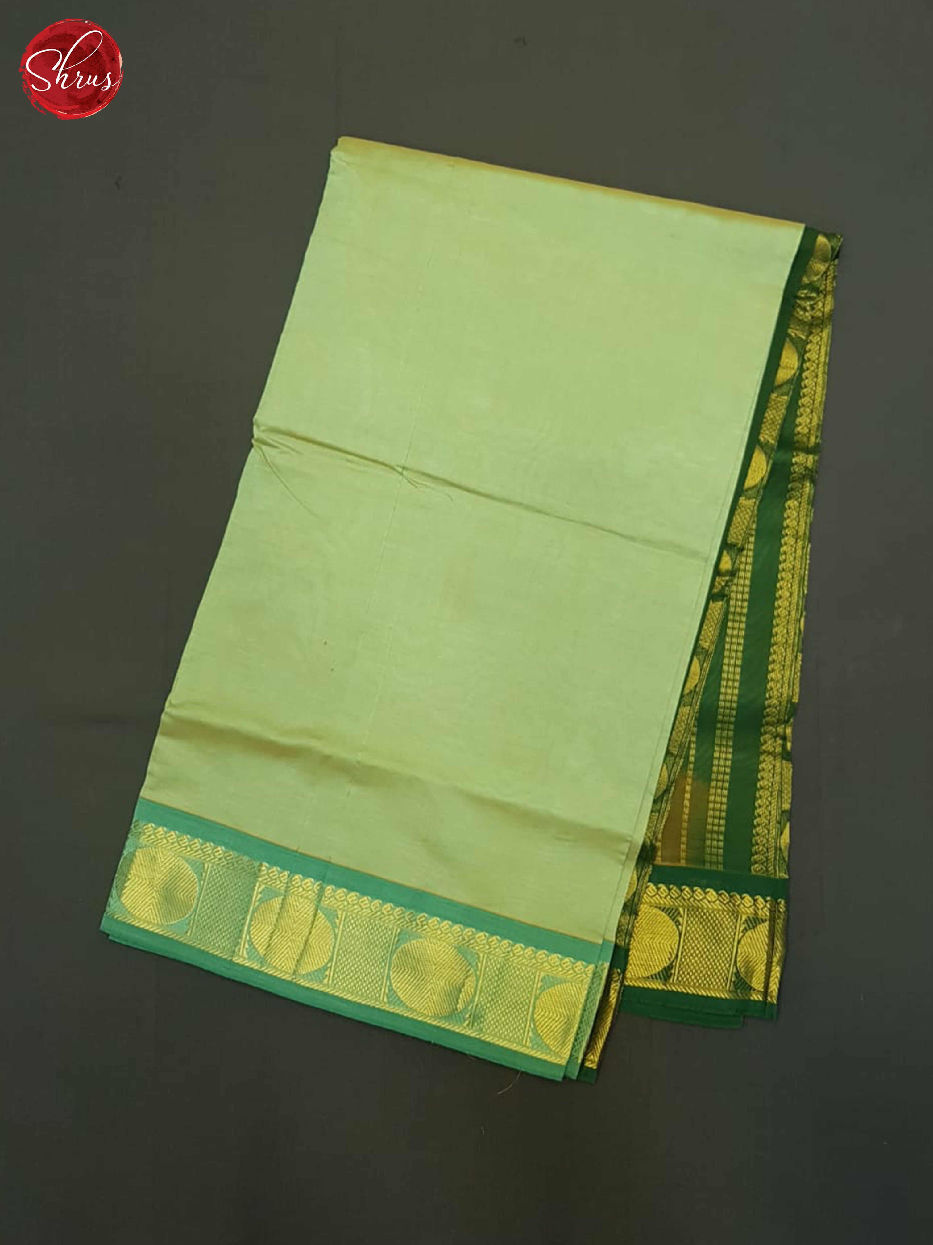 Pista Green & Green - Silk Cotton Half-pure Saree - Shop on ShrusEternity.com