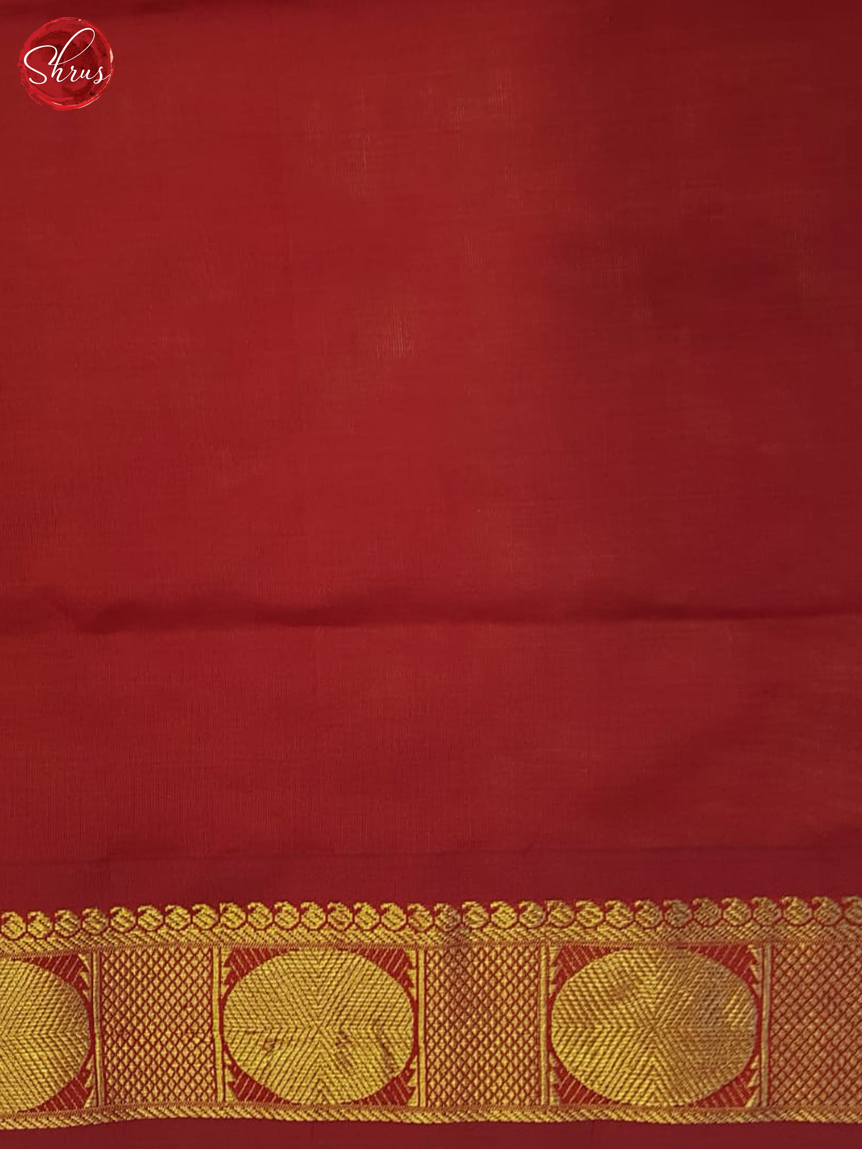 Green And Red- Silk Cotton Half-pure Saree - Shop on ShrusEternity.com