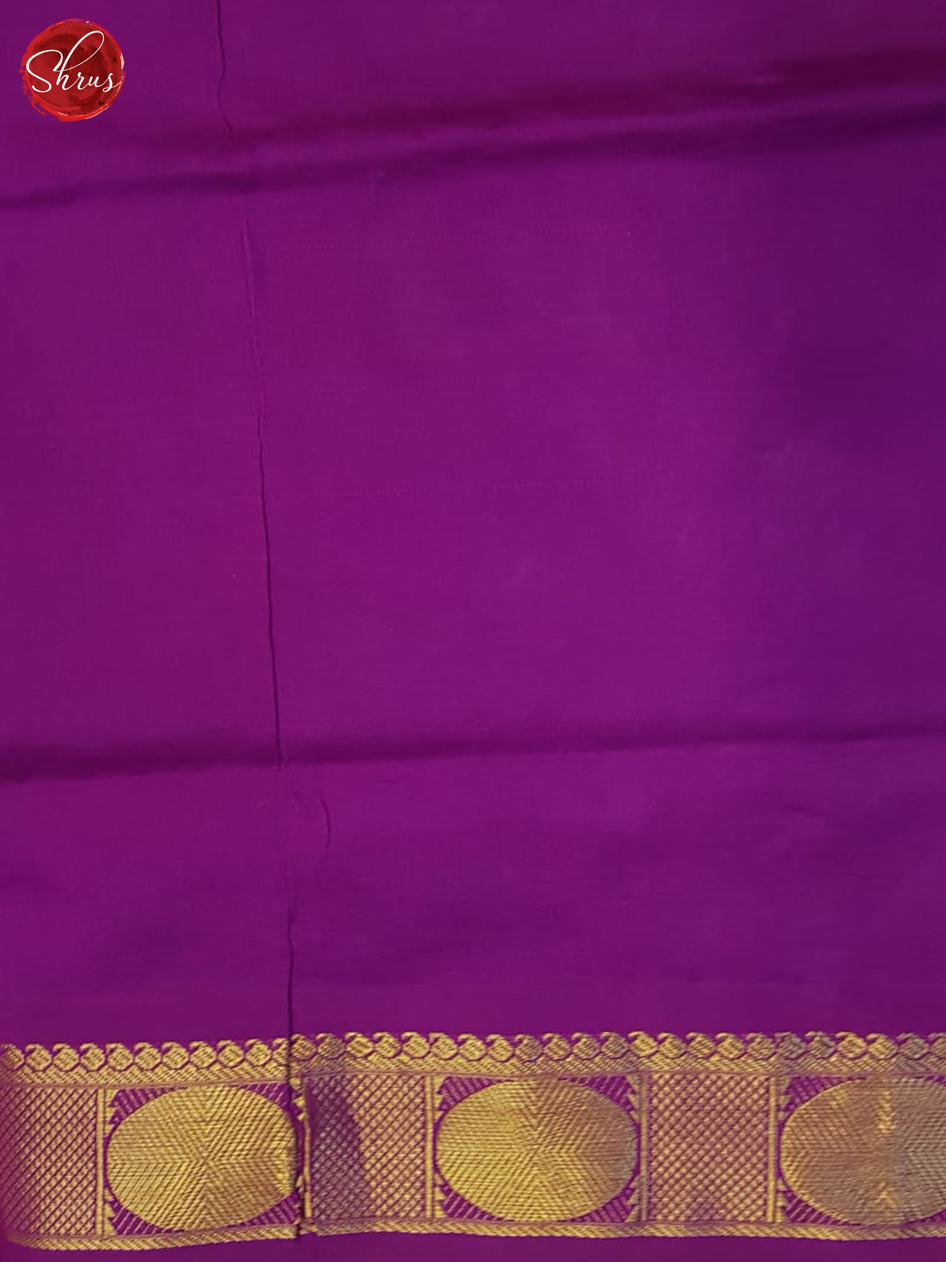 Grey And Purple- Silk Cotton Half-pure saree - Shop on ShrusEternity.com