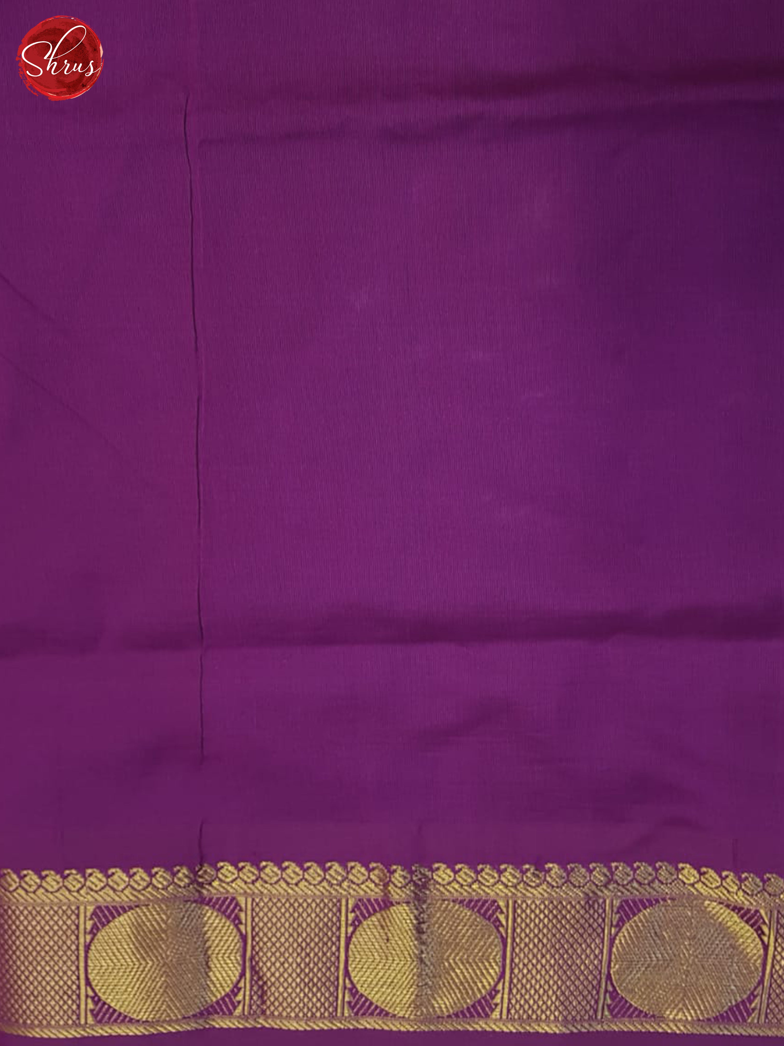 Blue And Purple- Silk Cotton Half-pure Saree - Shop on ShrusEternity.com