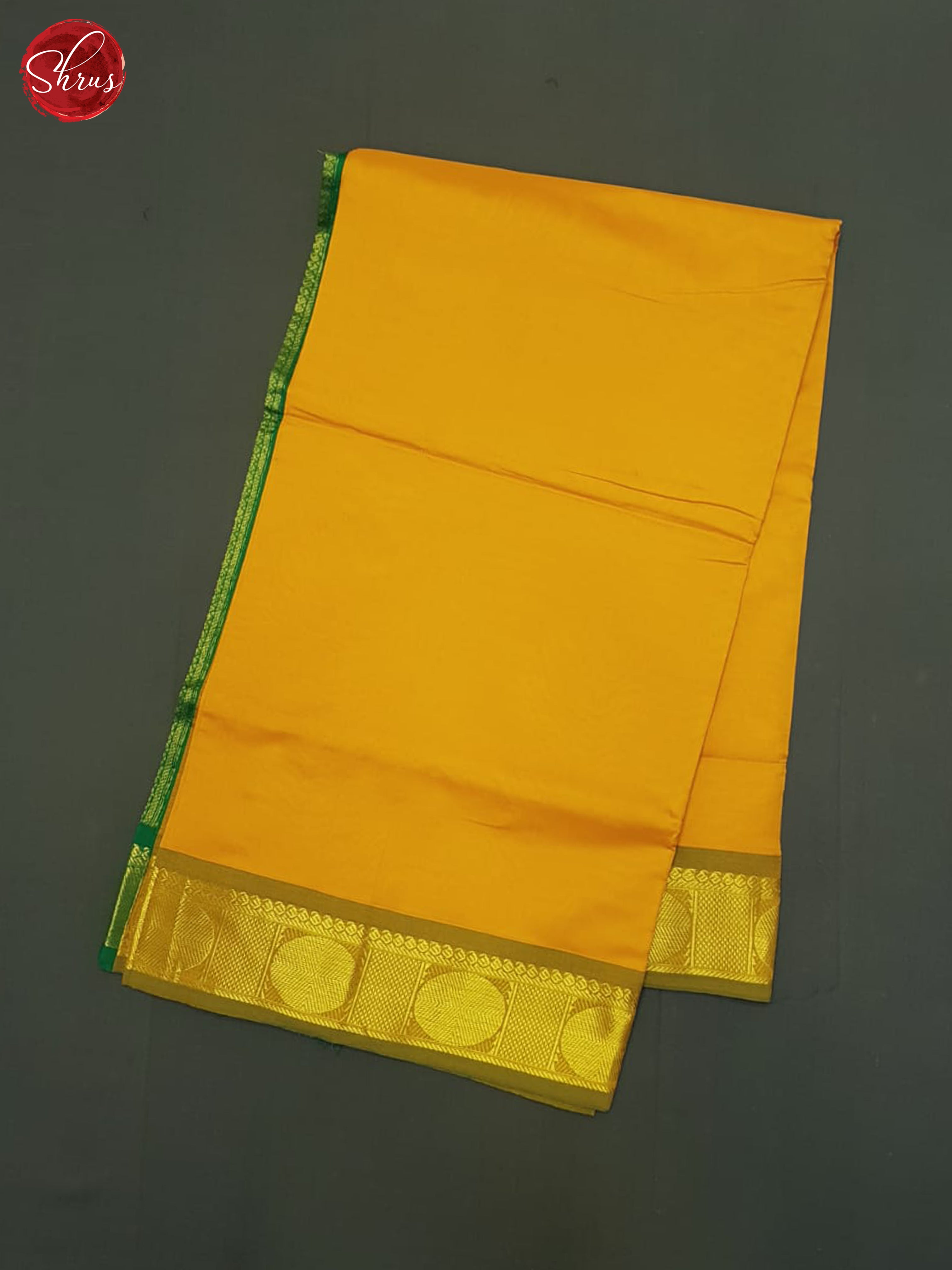 Orange And Green- SilK Cotton Half-pure Saree - Shop on ShrusEternity.com