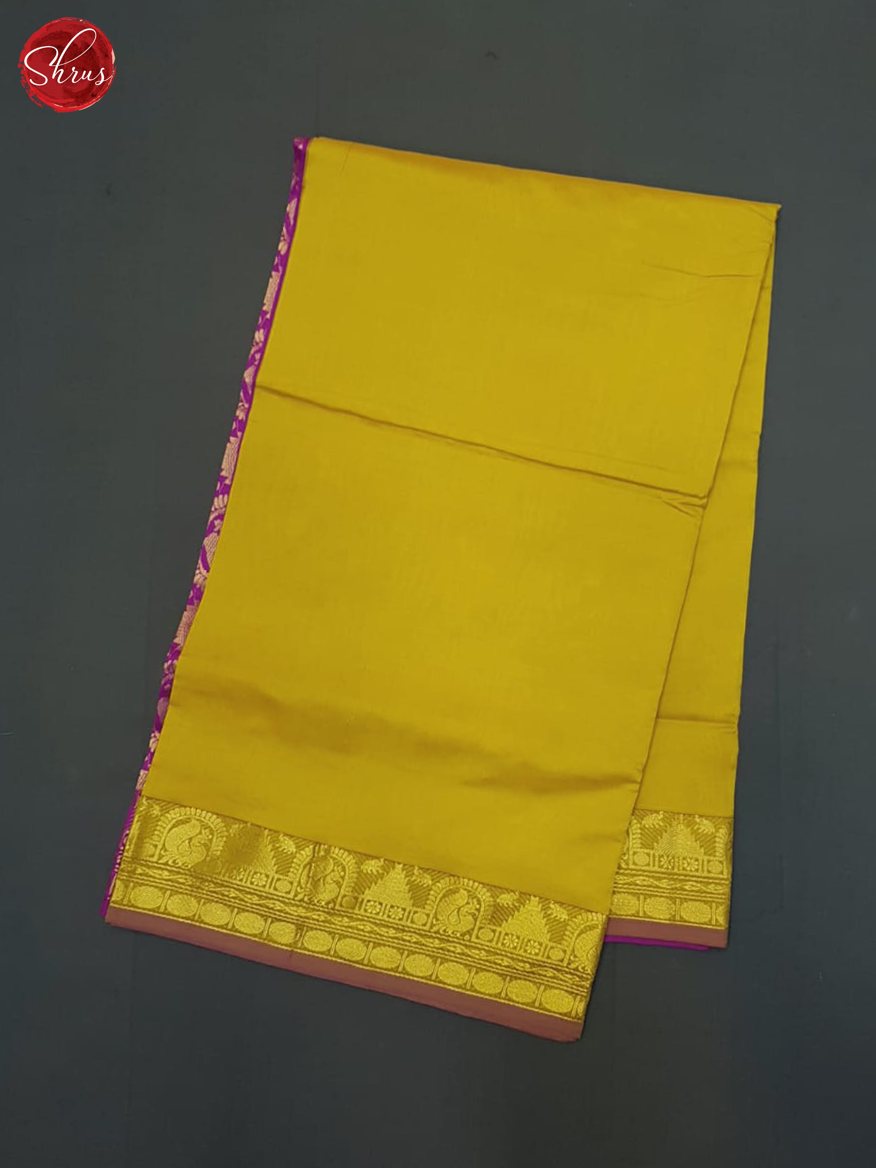 Mustard And Vadamalli- Silk Cotton Half-pure Saree - Shop on ShrusEternity.com