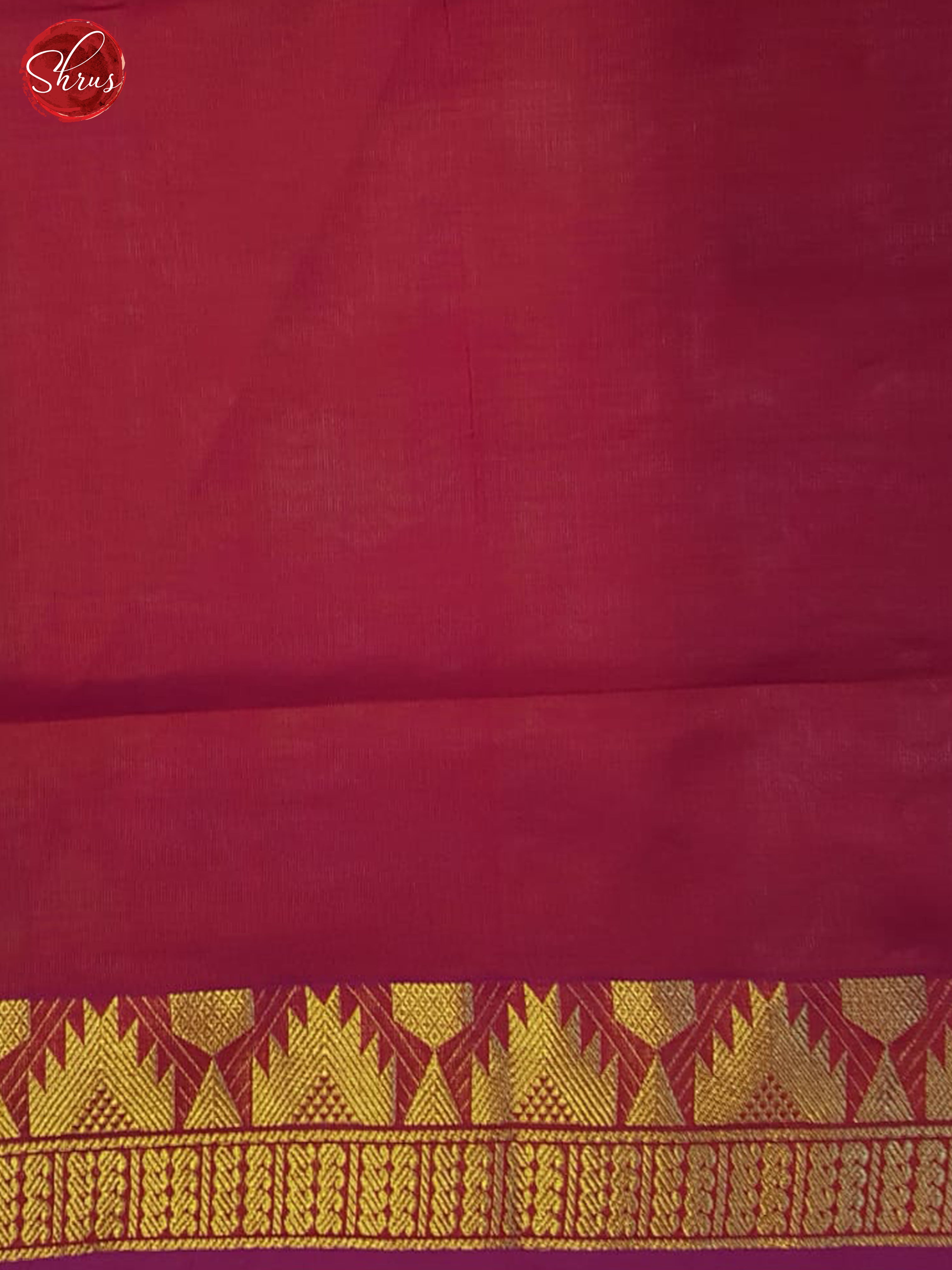 Green And Red- Silk Cotton Half-pure Saree - Shop on ShrusEternity.com