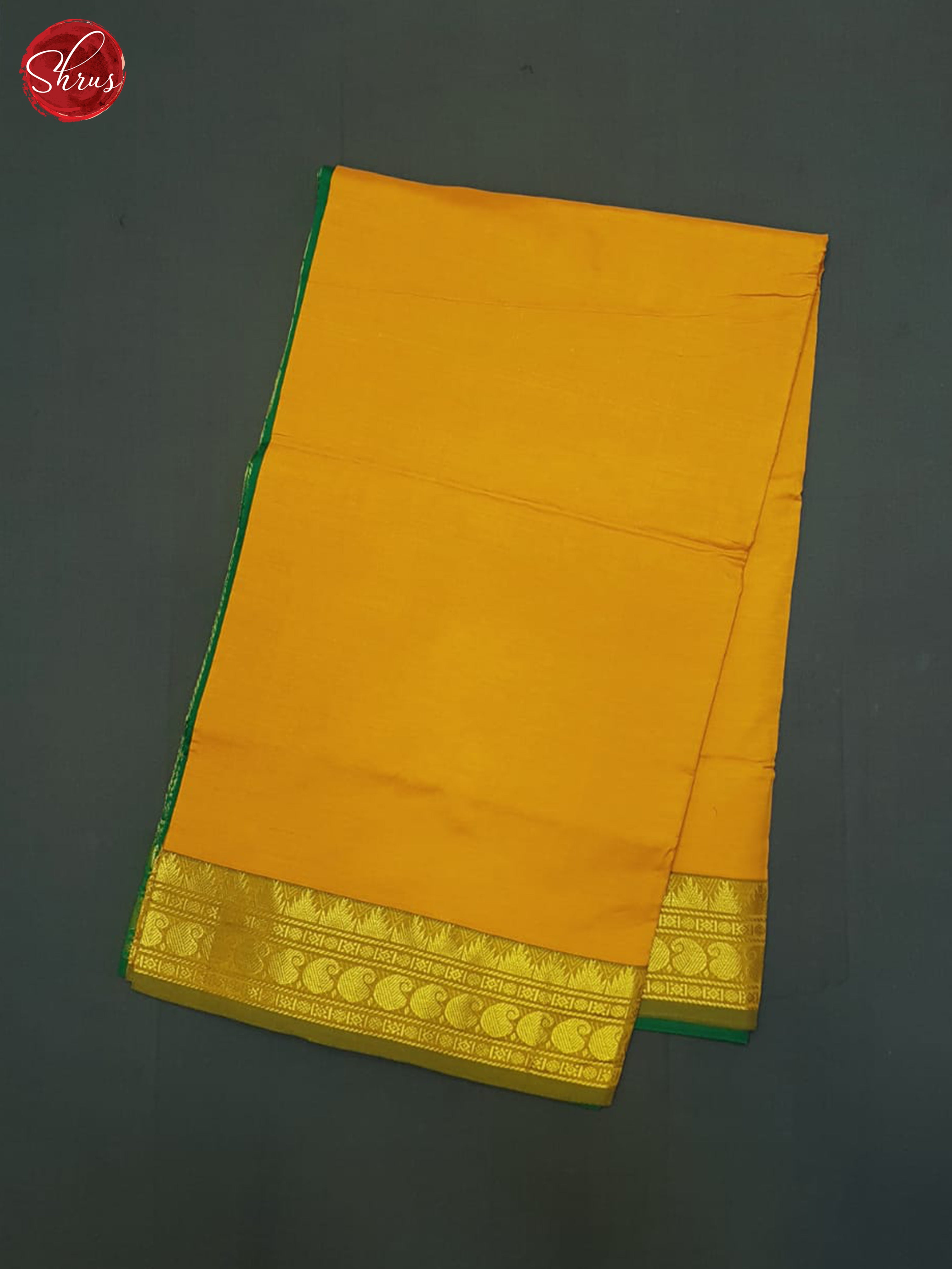 Mambala Yellow And Green- Silk cotton half-pure Saree - Shop on ShrusEternity.com