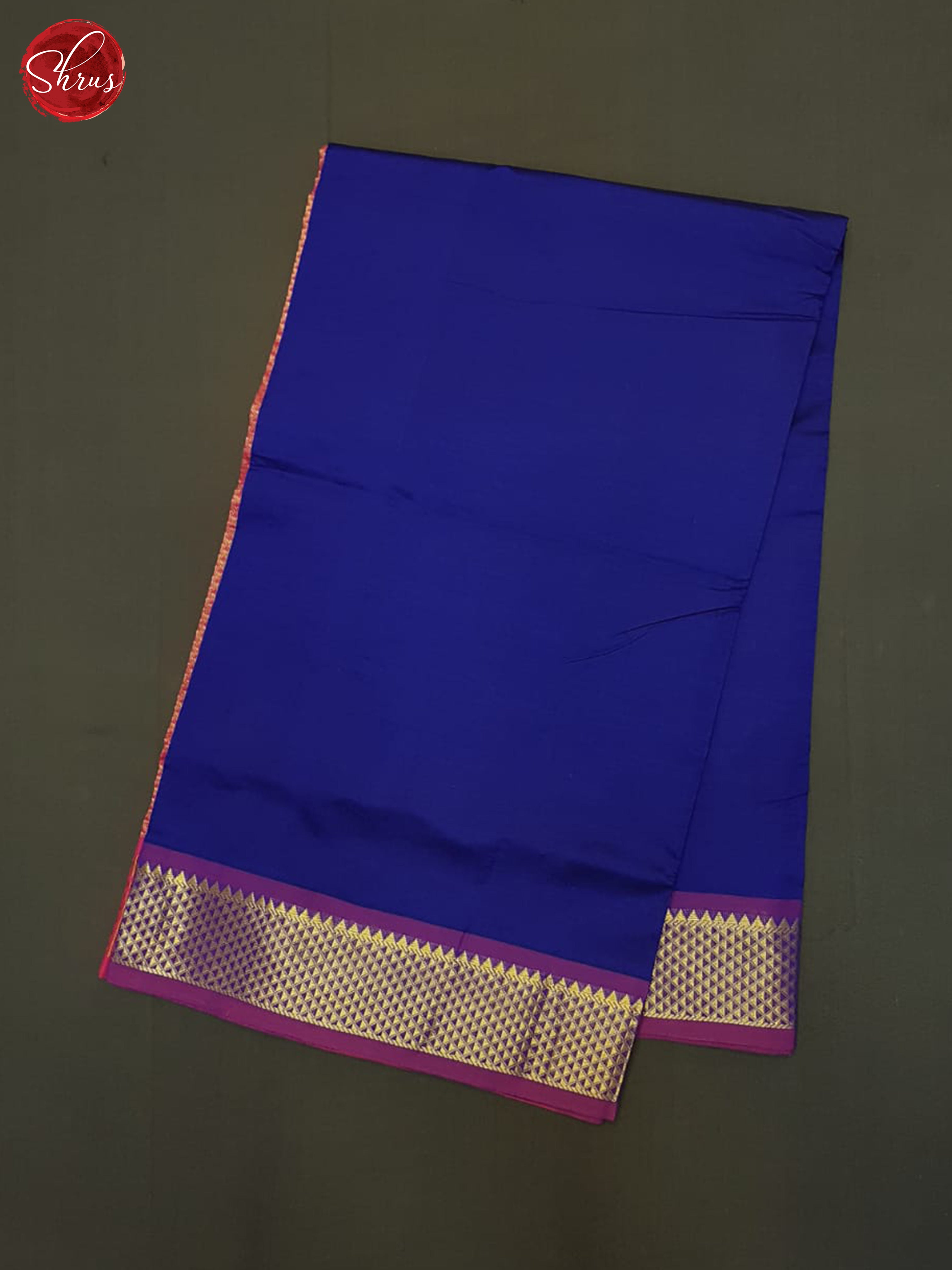 Blue And Pink-Silk cotton half-pure saree - Shop on ShrusEternity.com