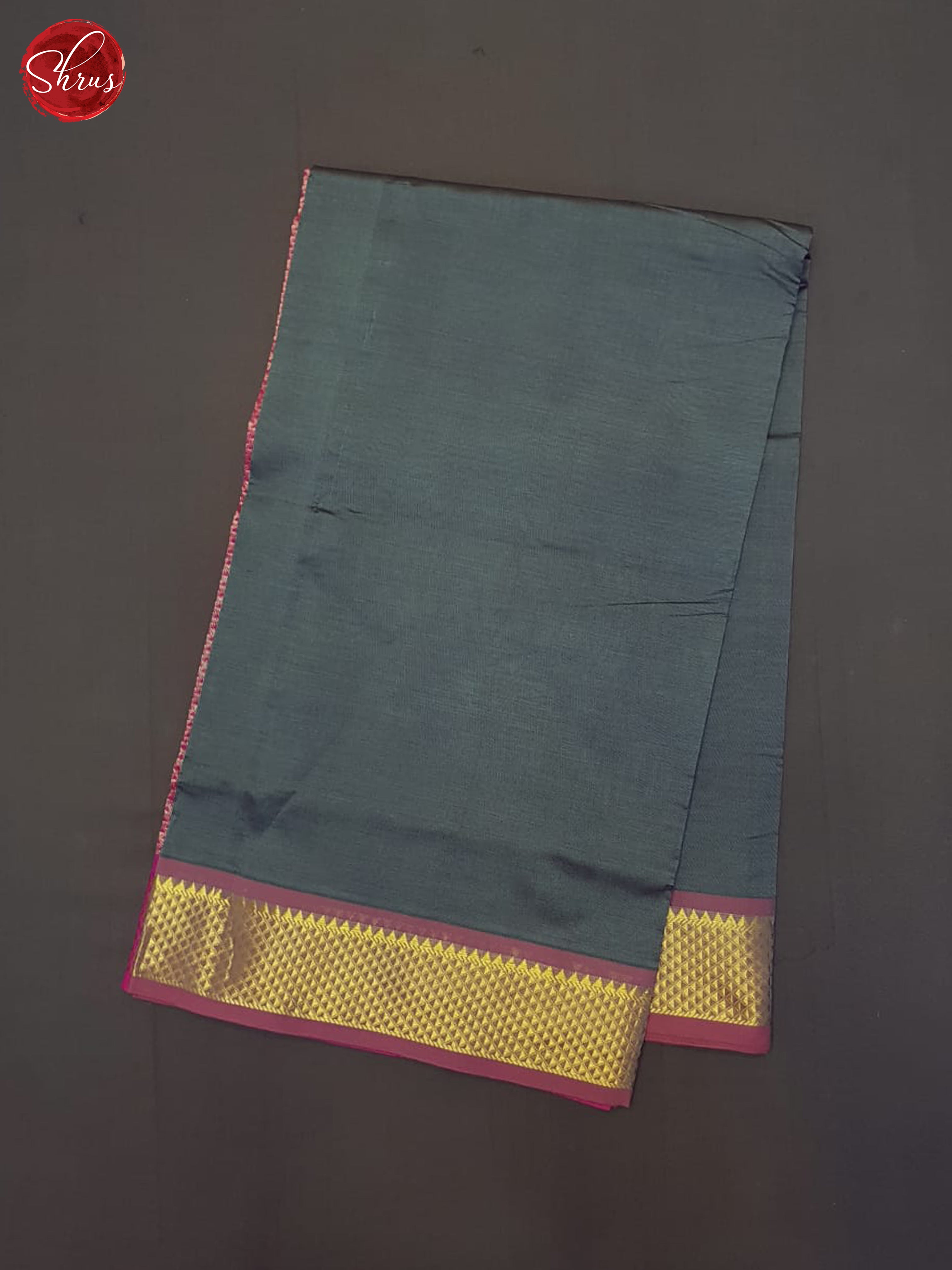 Grey And Pink- Silk Cotton half-pure Saree - Shop on ShrusEternity.com