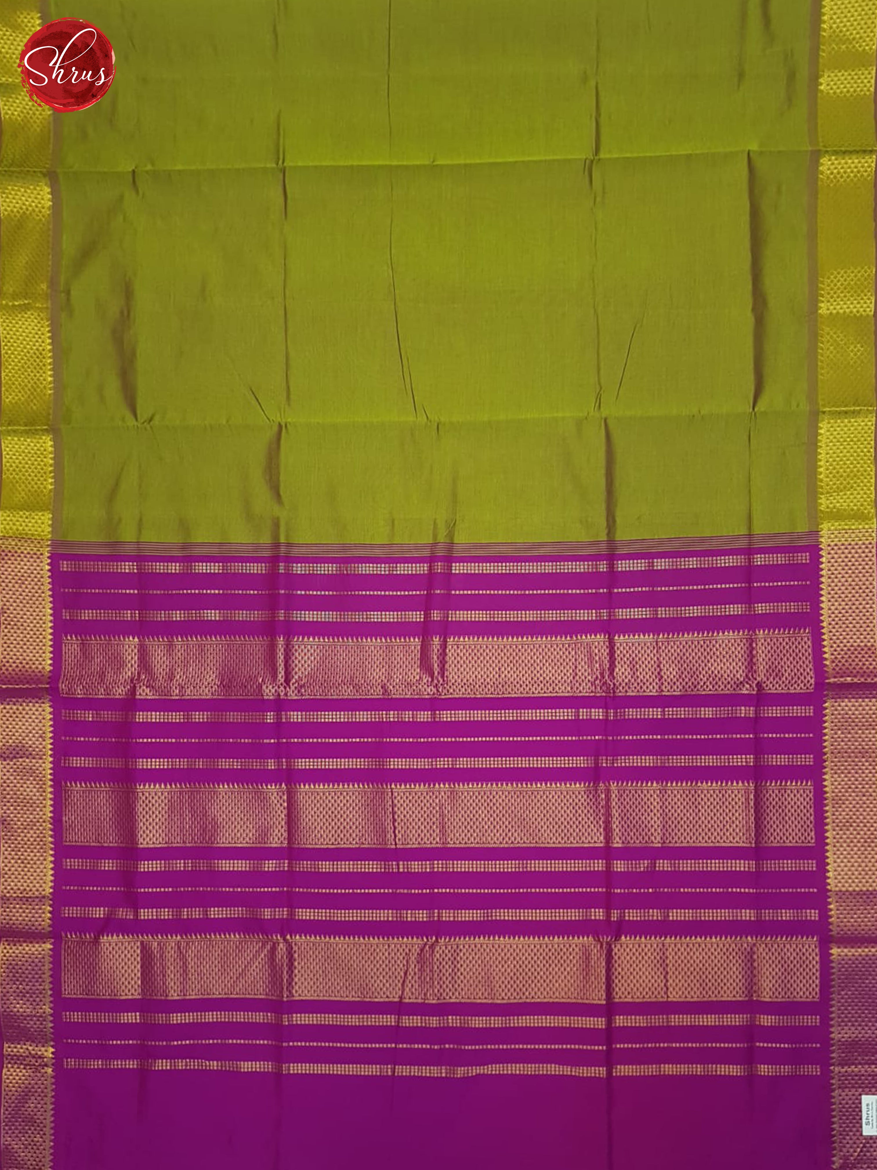 Green And Vadamalli- SiIk Cotton Half-pure Saree - Shop on ShrusEternity.com