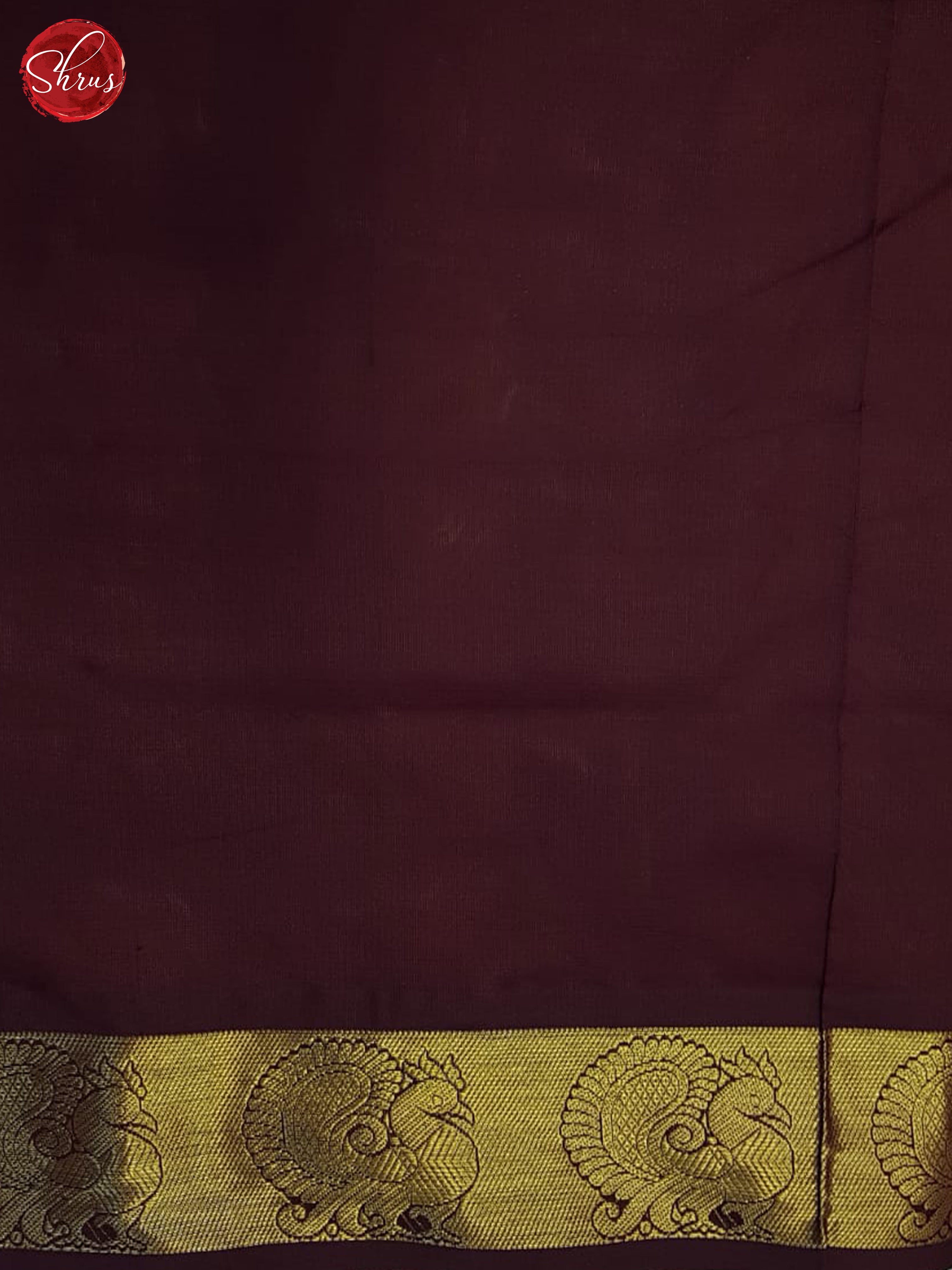 Orangeish Pink And Brown- Silk Cotton half-pure Saree - Shop on ShrusEternity.com