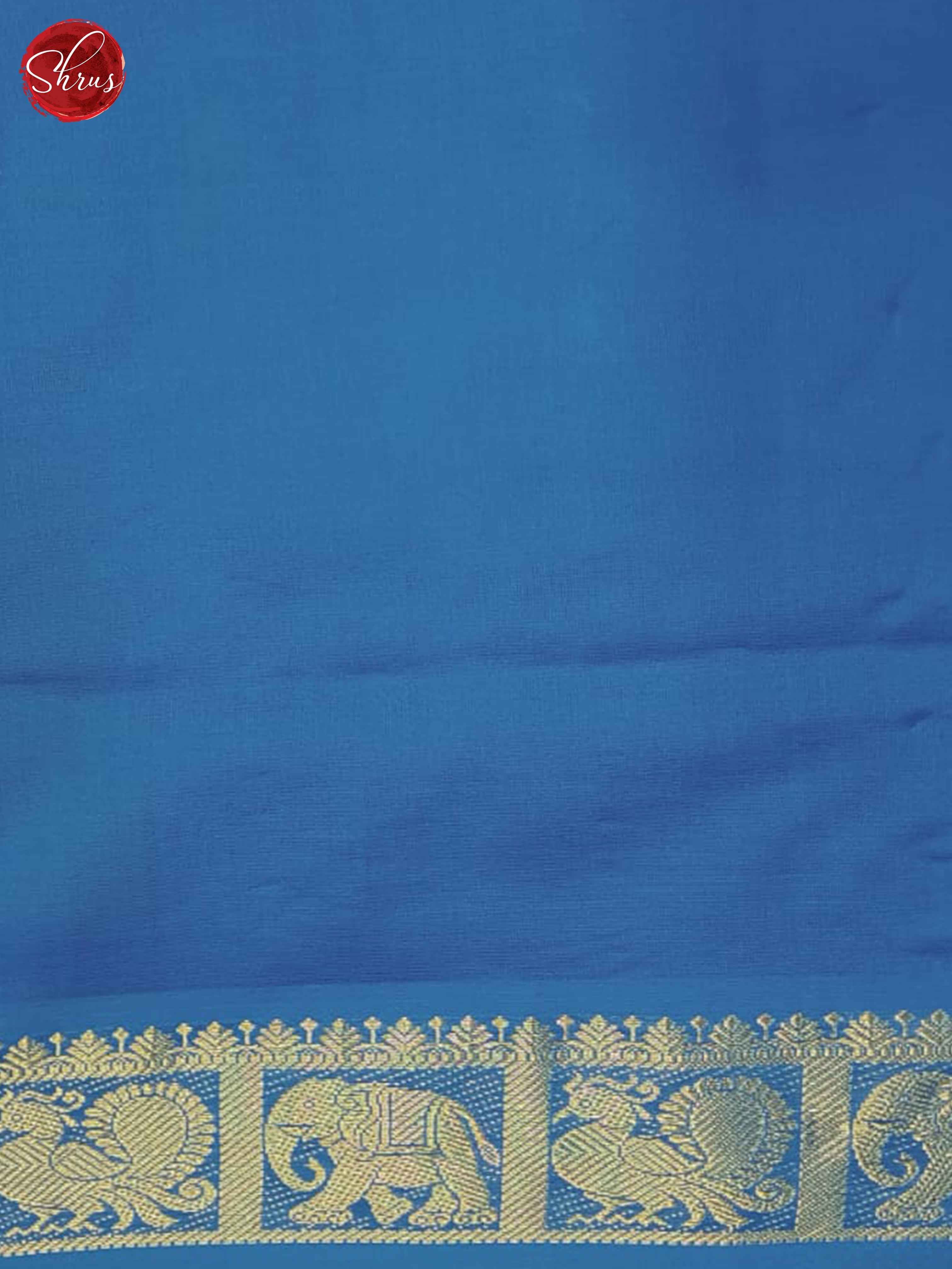 Grey And Blue-Silk Cotton half-pure Saree - Shop on ShrusEternity.com